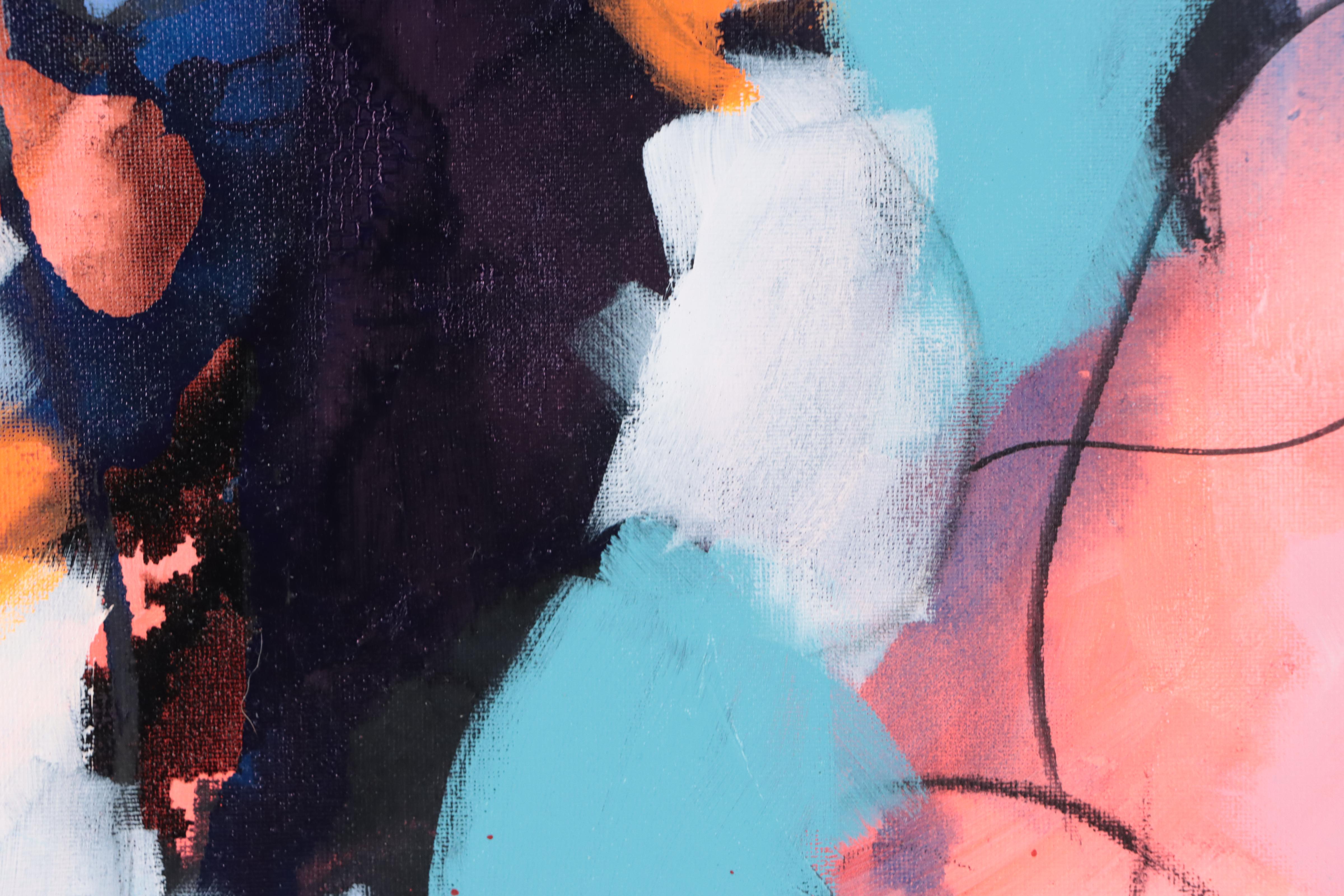 Milagros Pongo Abstract Mixed Media Painting "Ramé (Balines)," 21st Century