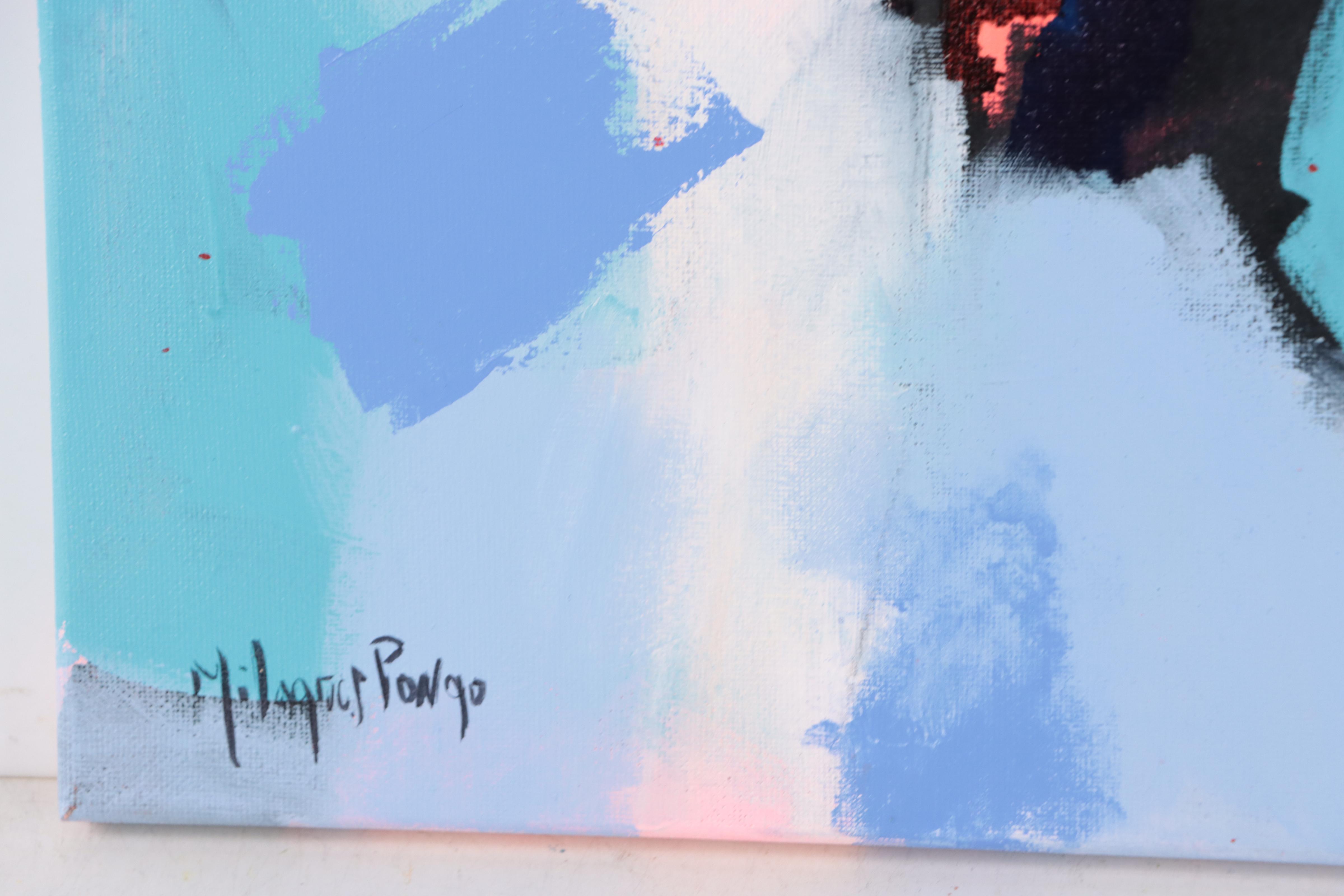 Milagros Pongo Abstract Mixed Media Painting "Ramé (Balines)," 21st Century