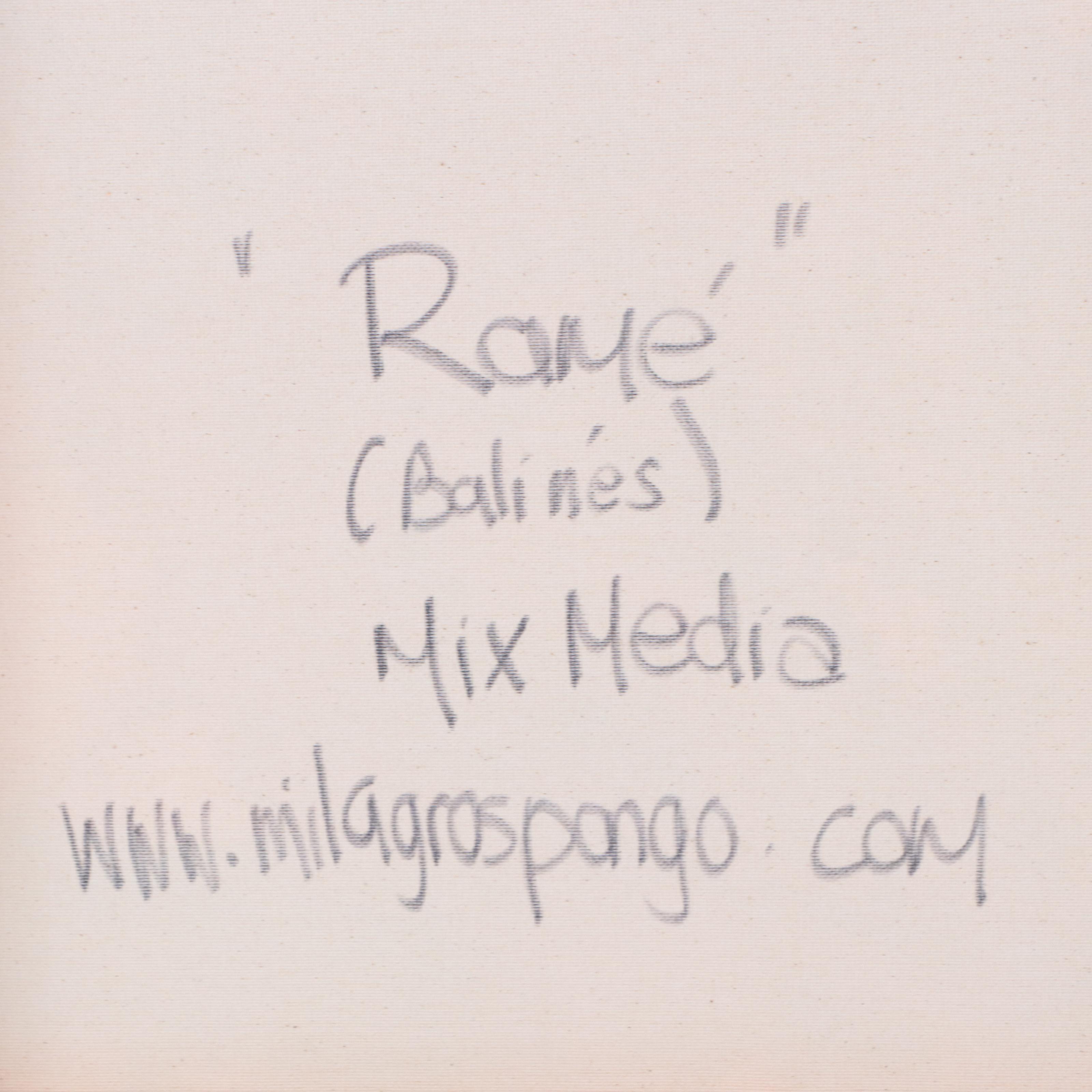 Milagros Pongo Abstract Mixed Media Painting "Ramé (Balines)," 21st Century