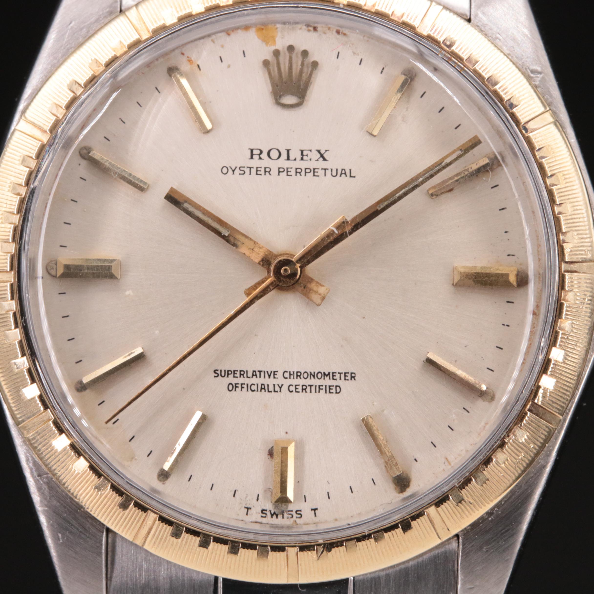 1969 Rolex Oyster Perpetual 14K and Stainless Steel Watch