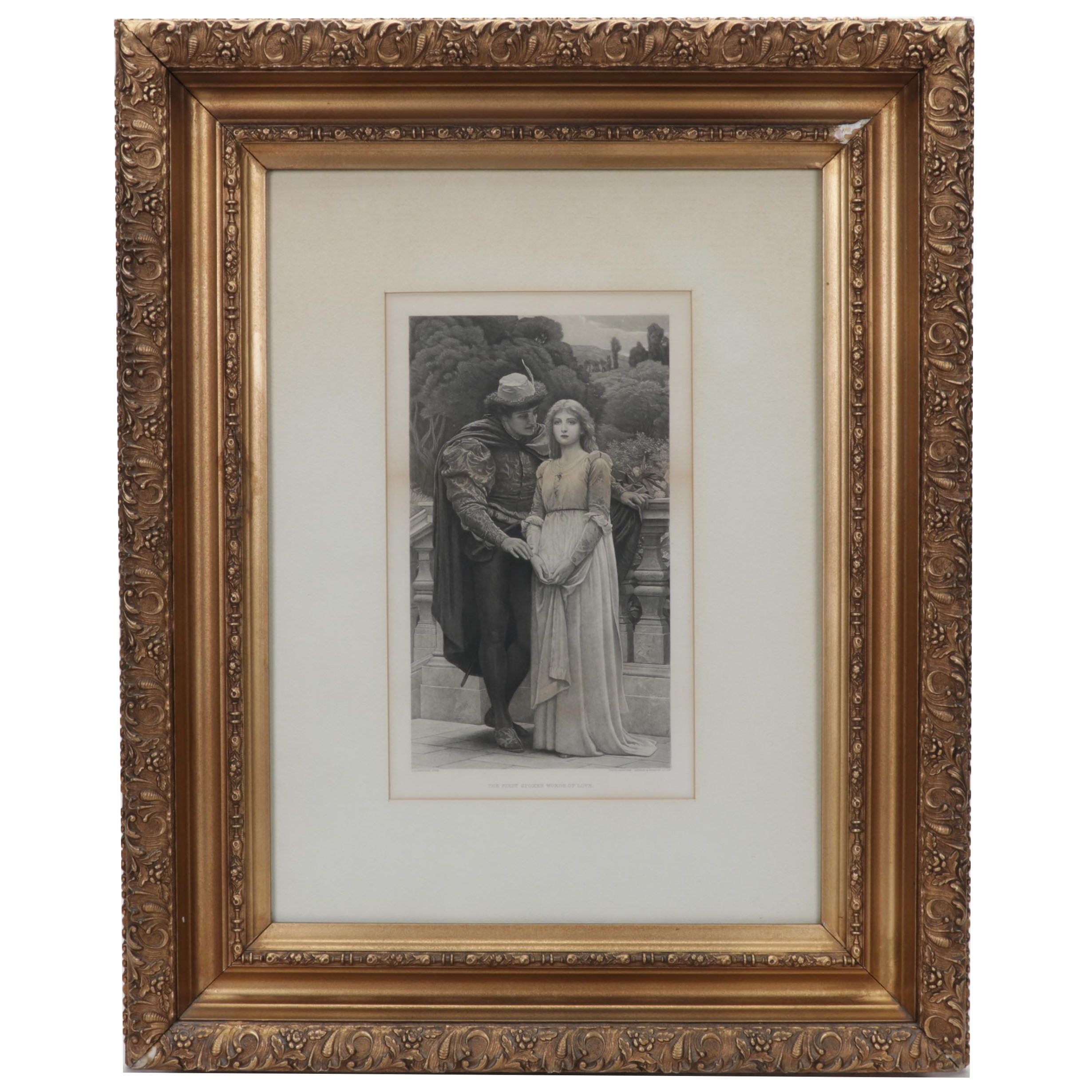 Photogravure After Charles Edward Perugini "The First Spoken Words of Love"