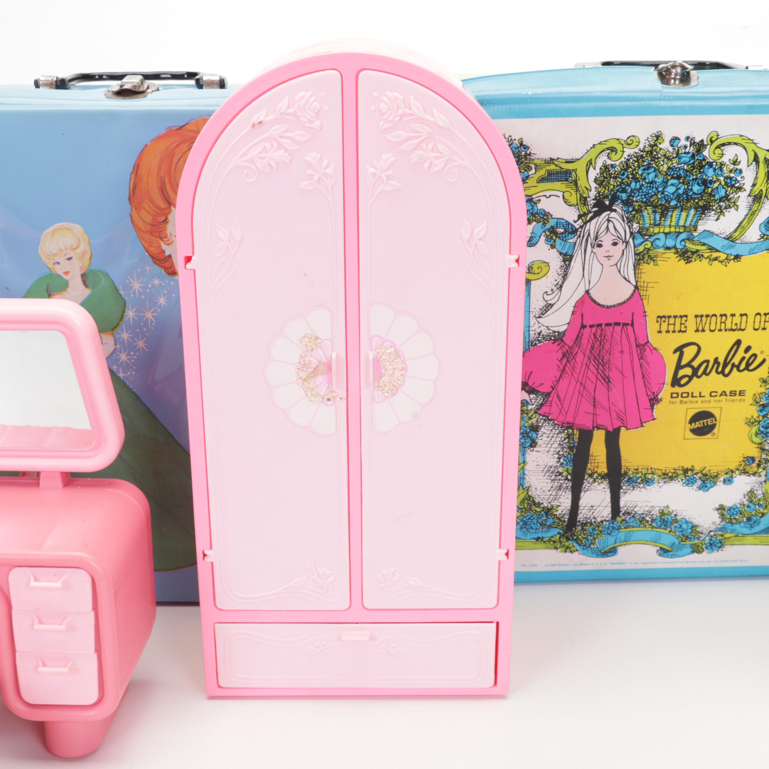 Mattel Barbie Dolls, Clothing, Cases, & Accessories with 1980's Trans-Am