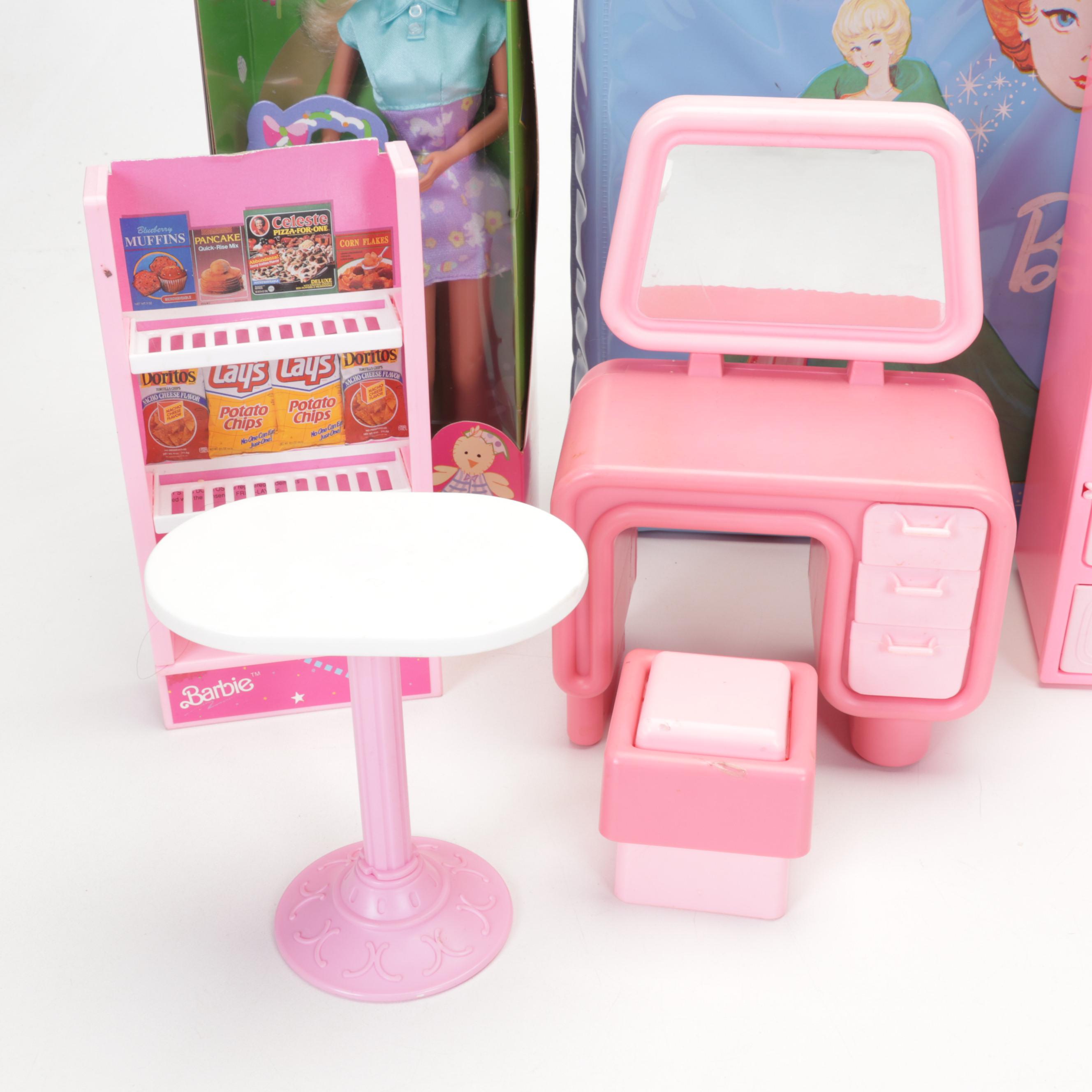 Mattel Barbie Dolls, Clothing, Cases, & Accessories with 1980's Trans-Am