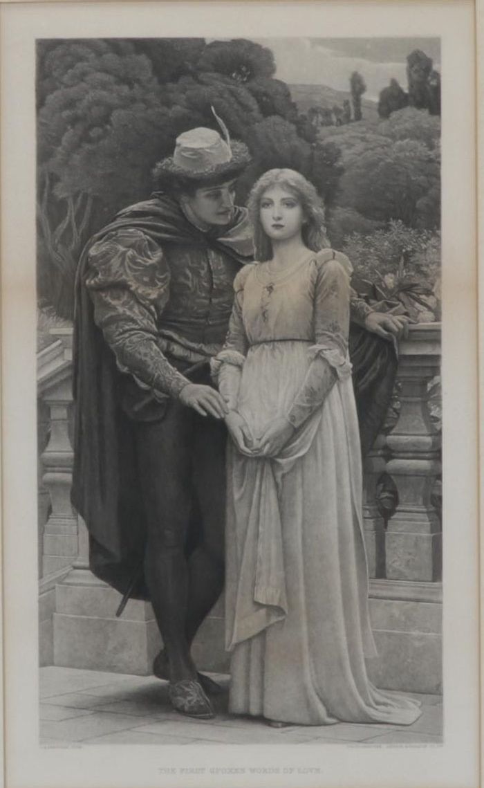 Photogravure After Charles Edward Perugini "The First Spoken Words of Love"