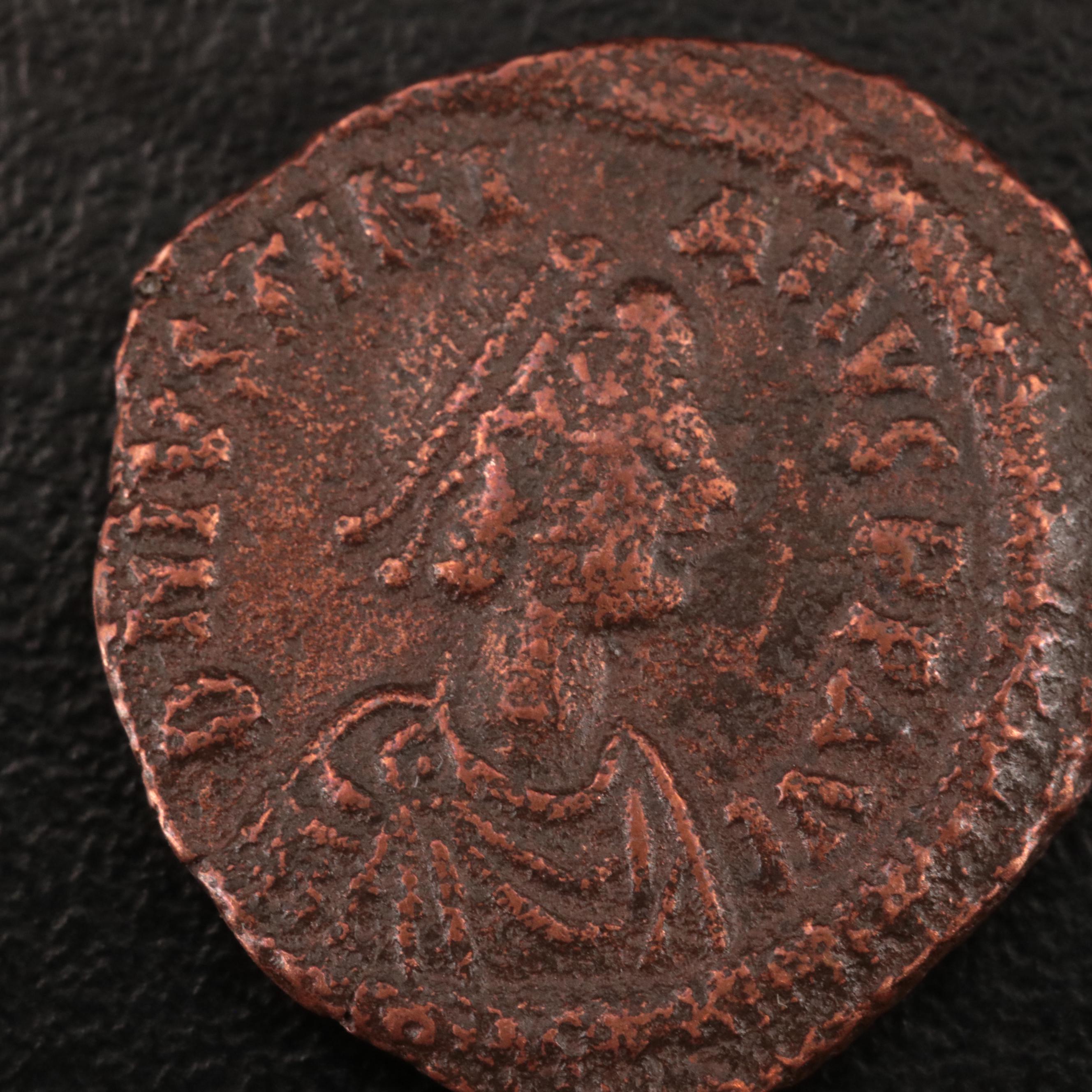 Ancient Byzantine 5-Nummi Coin of Justinian I, ca. 527 AD