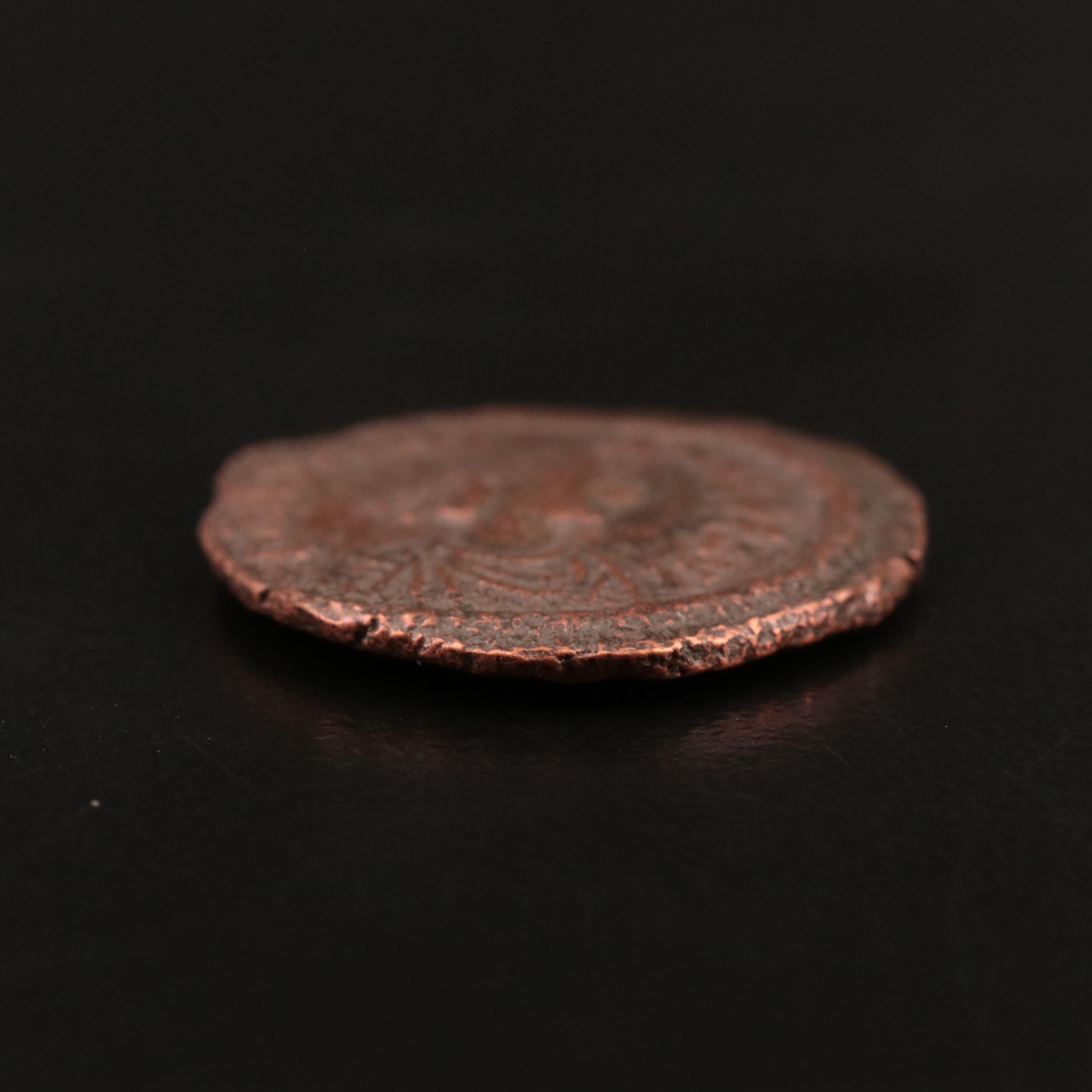 Ancient Byzantine 5-Nummi Coin of Justinian I, ca. 527 AD