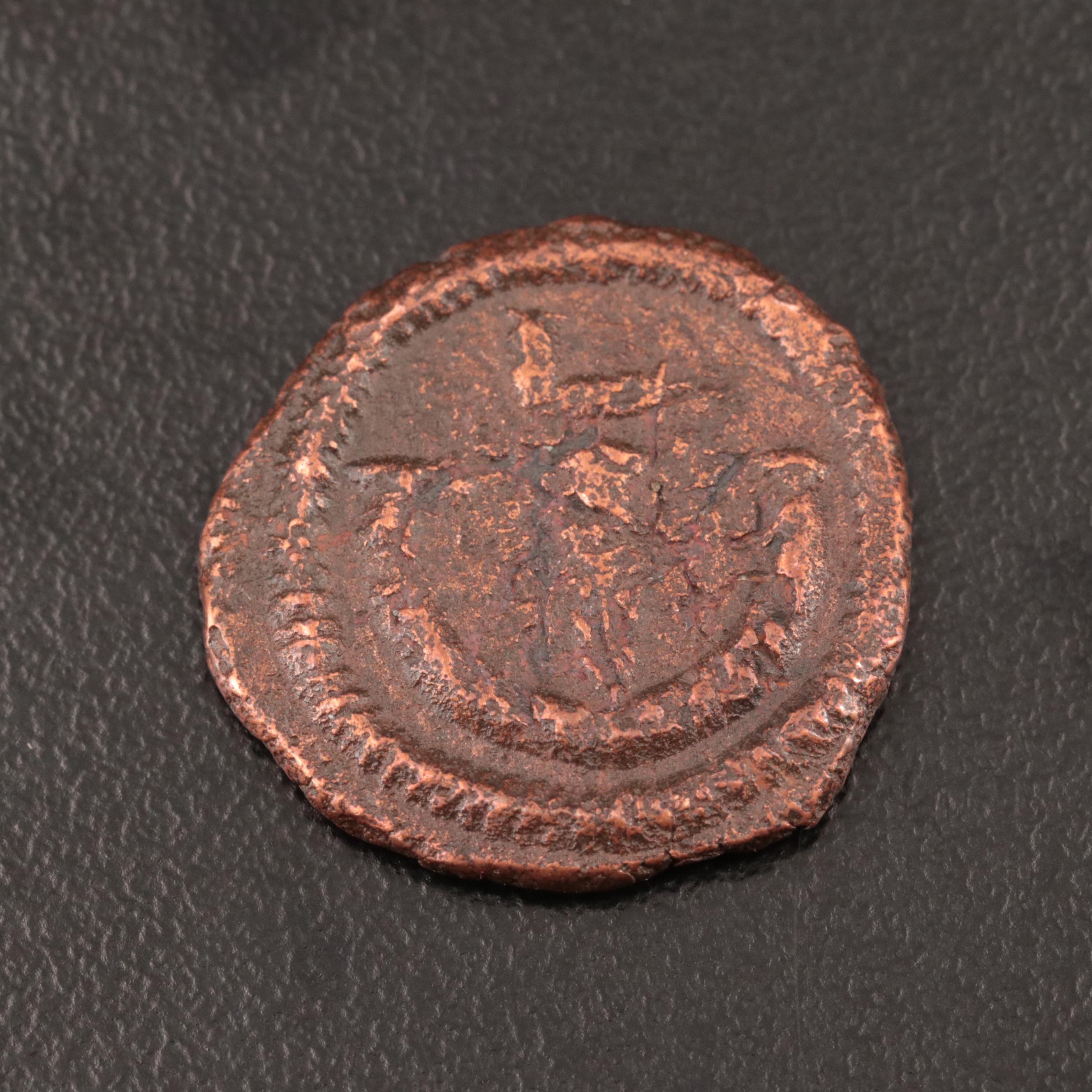 Ancient Byzantine 5-Nummi Coin of Justinian I, ca. 527 AD