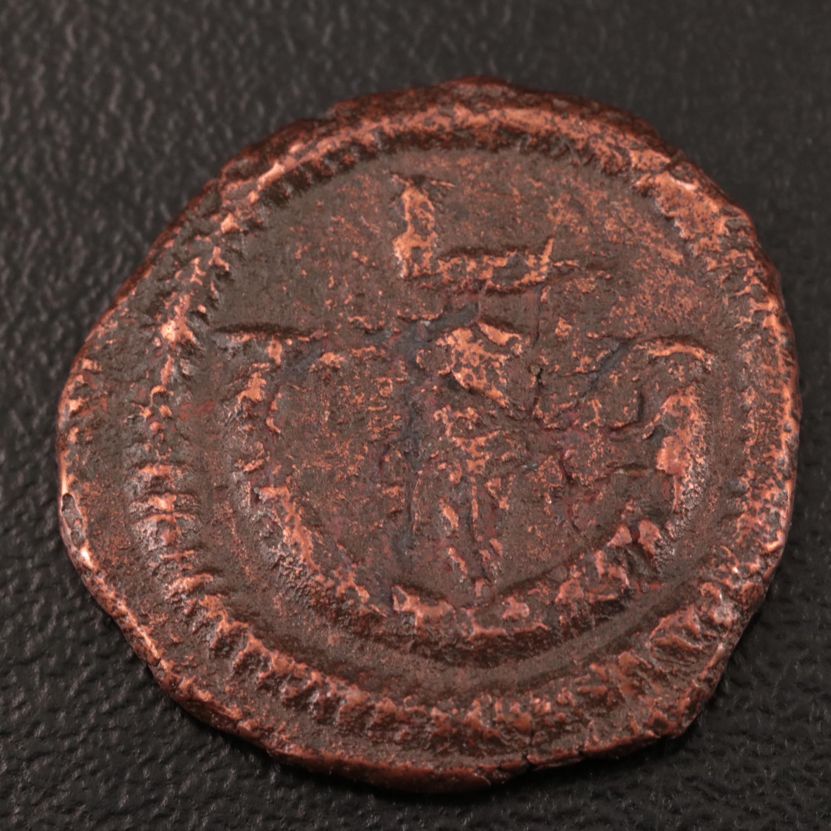 Ancient Byzantine 5-Nummi Coin of Justinian I, ca. 527 AD