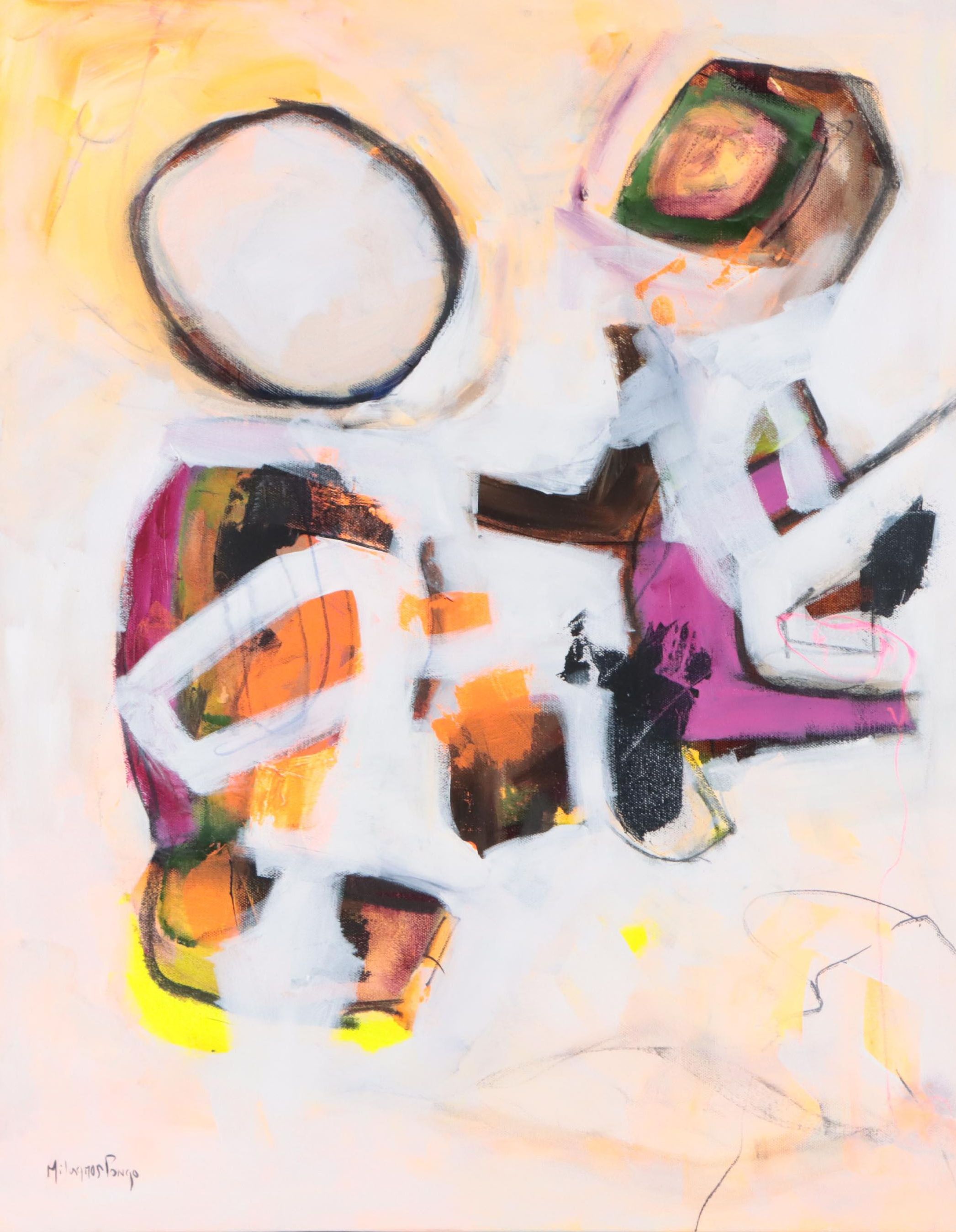 Milagros Pongo Abstract Mixed Media Painting "Filautía (Greek)," 21st Century