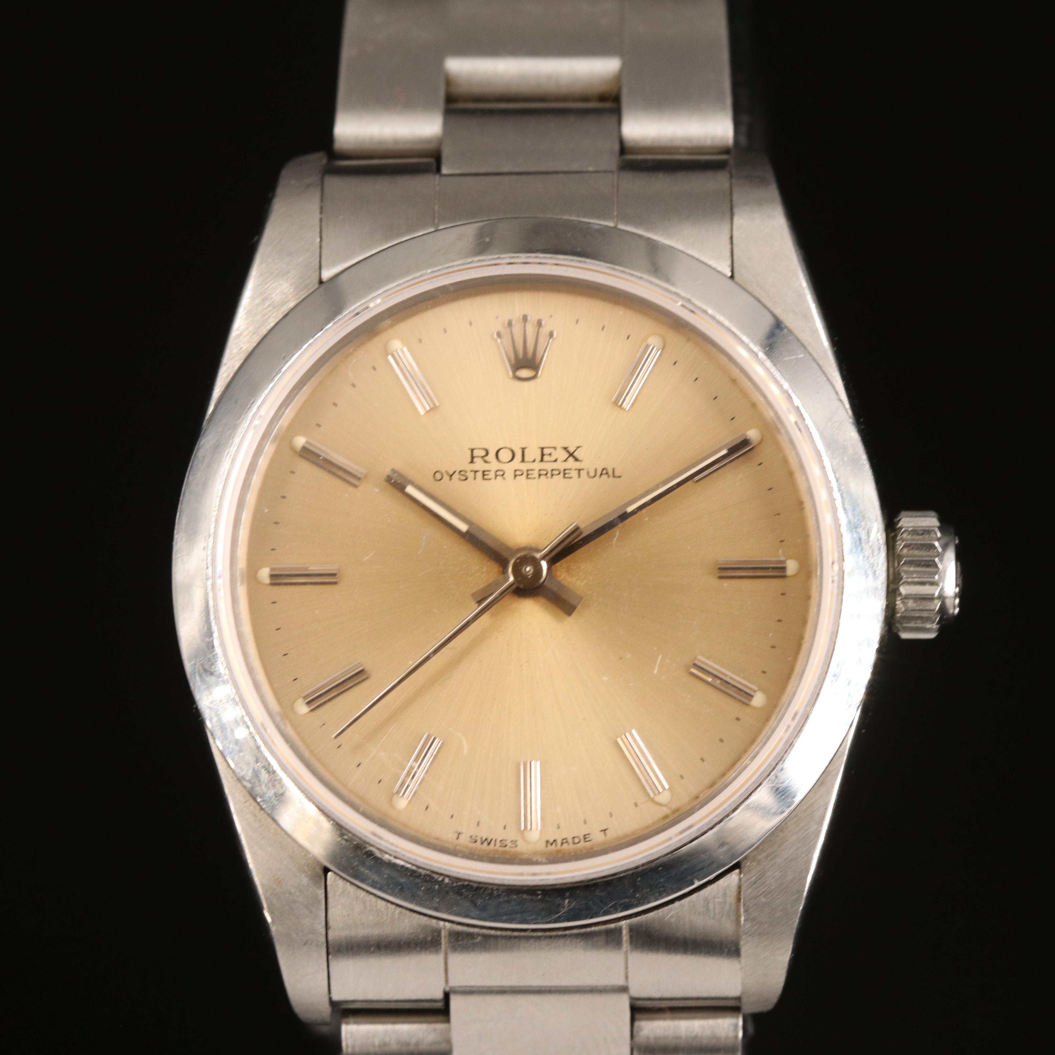 Rolex Stainless Steel Oyster Perpetual Watch Circa 1990