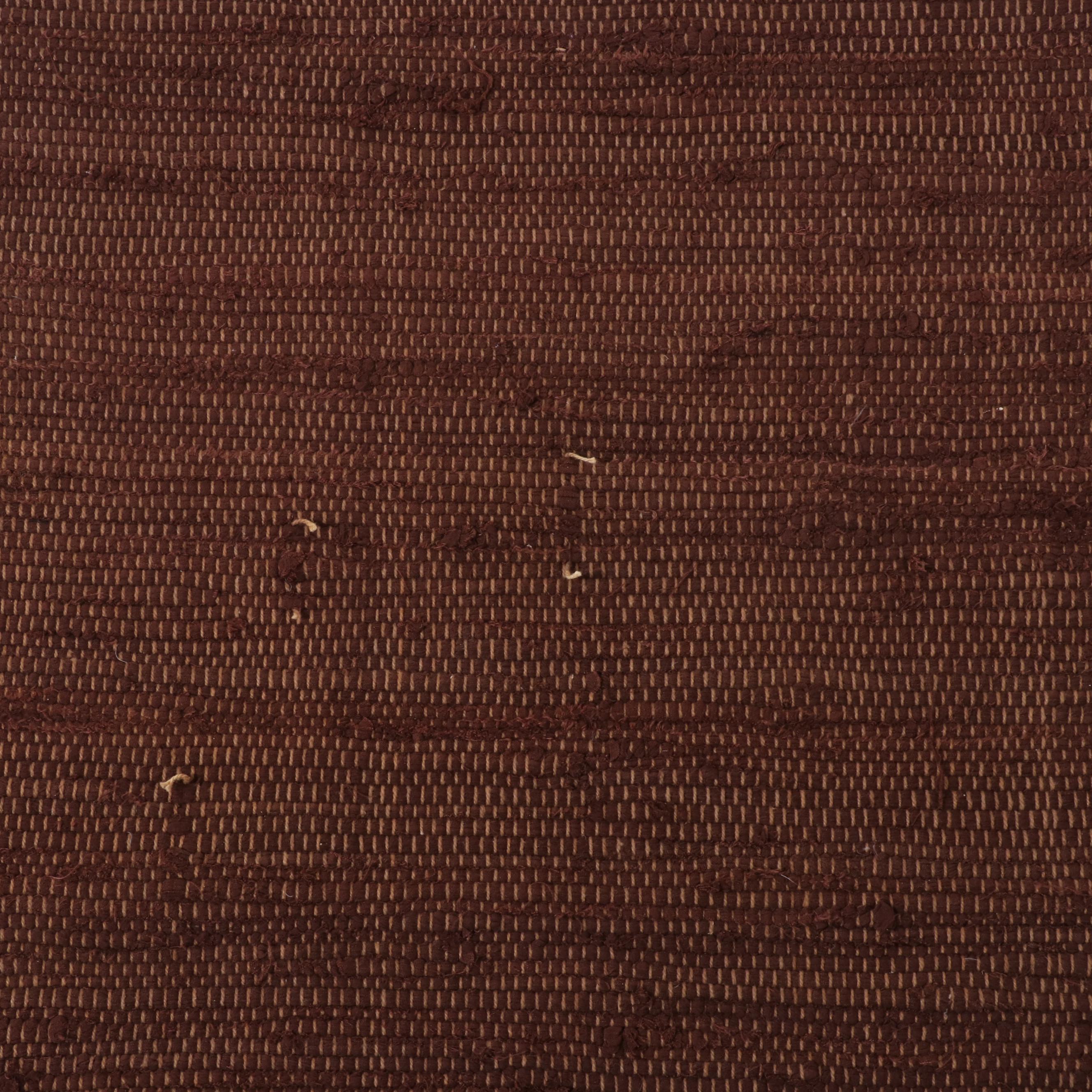 1'9 x 2'11 Handwoven Brown Rag Rug Accent Rug