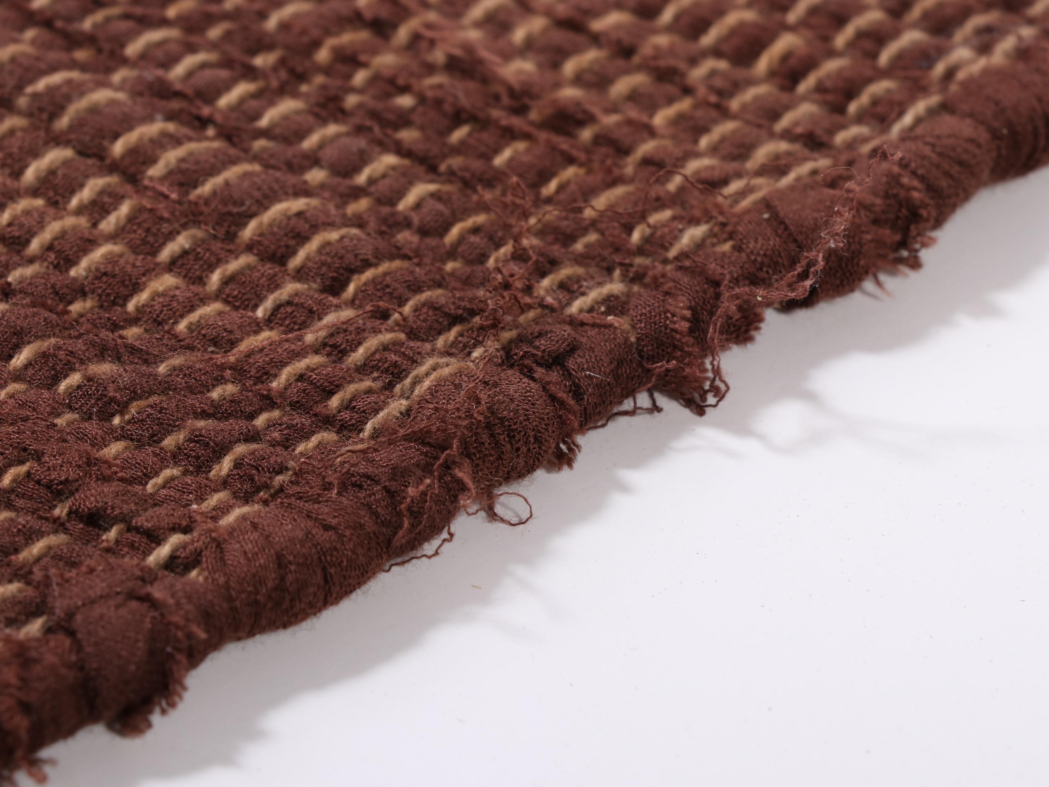 1'9 x 2'11 Handwoven Brown Rag Rug Accent Rug