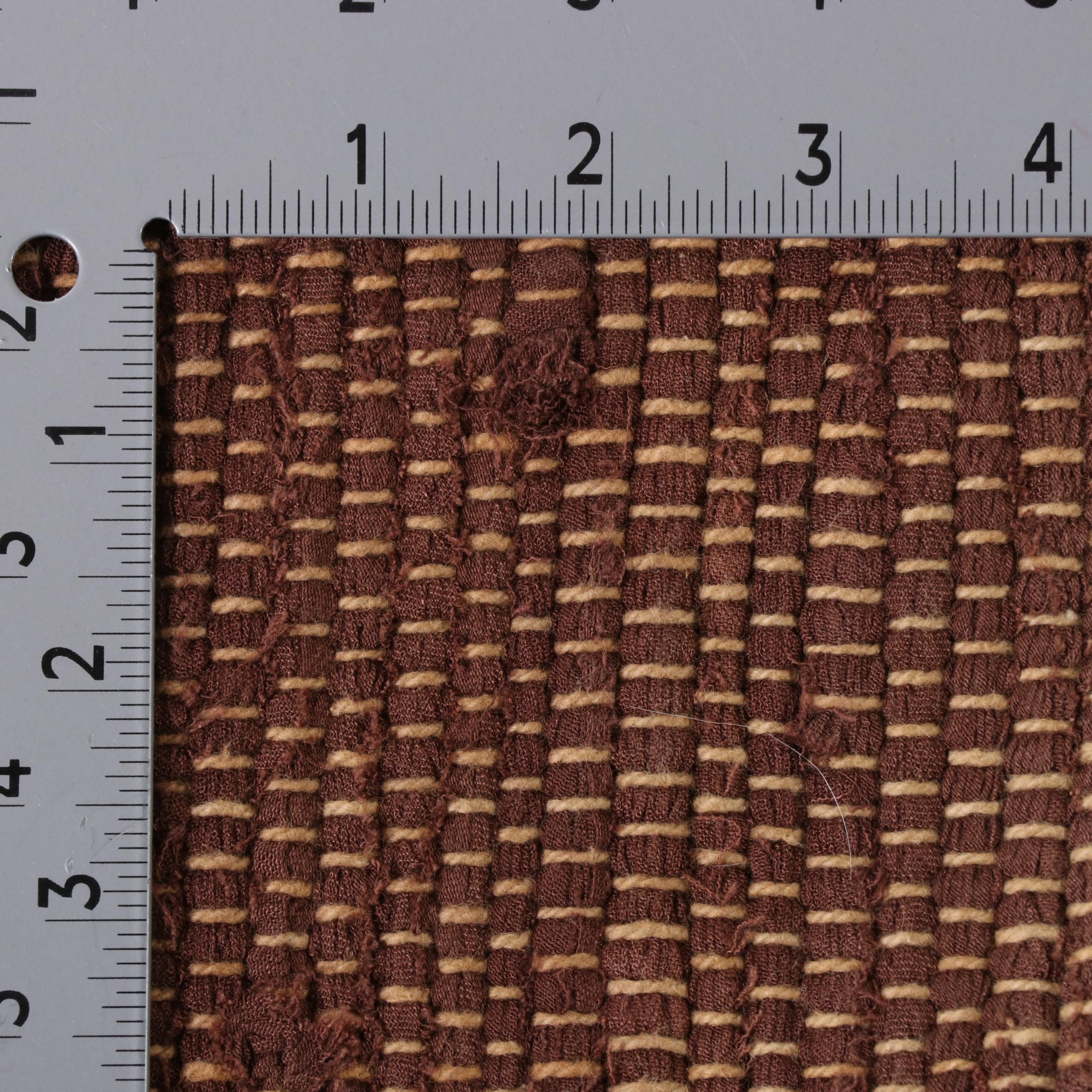 1'9 x 2'11 Handwoven Brown Rag Rug Accent Rug