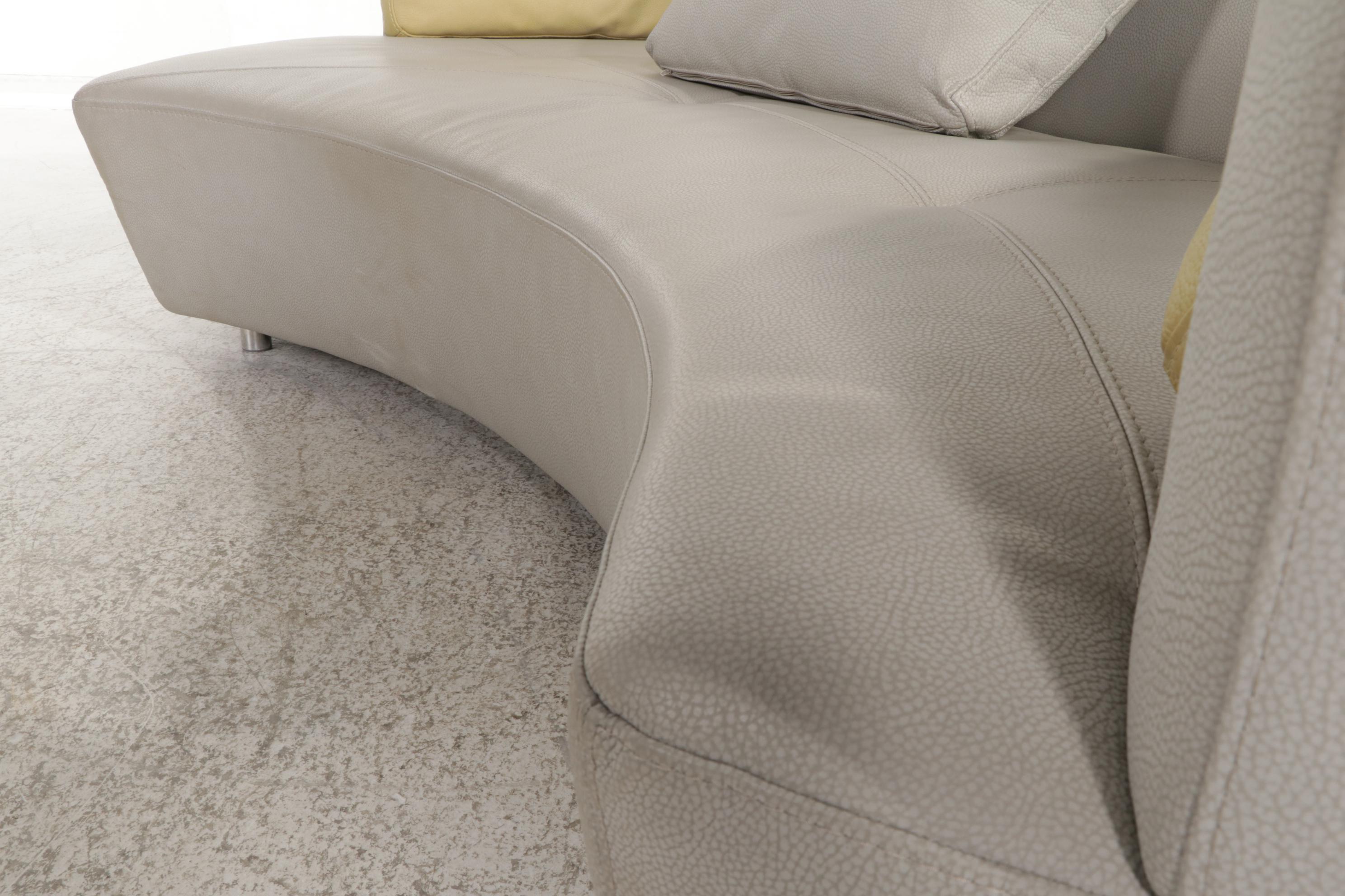 Roche Bobois Modernist Style Leather Sofa