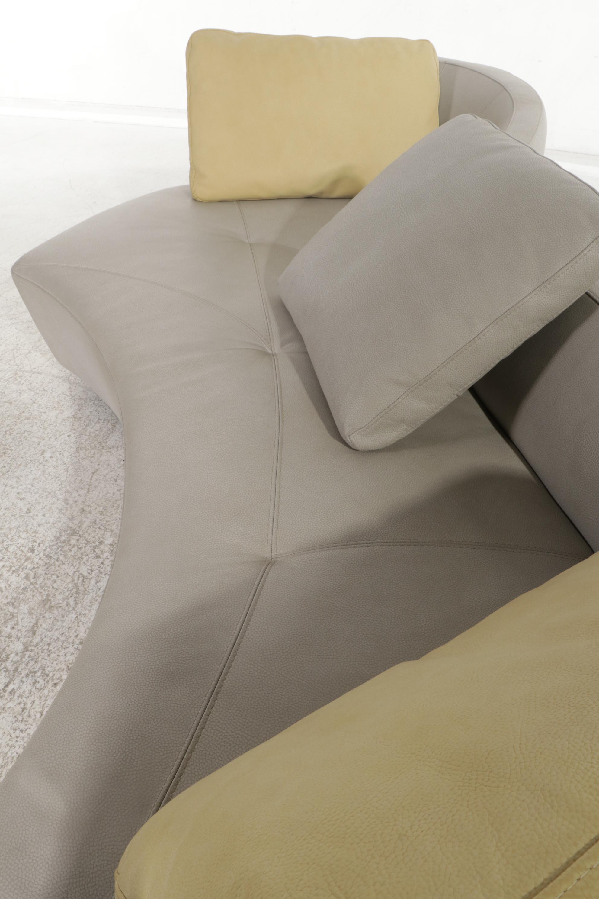 Roche Bobois Modernist Style Leather Sofa