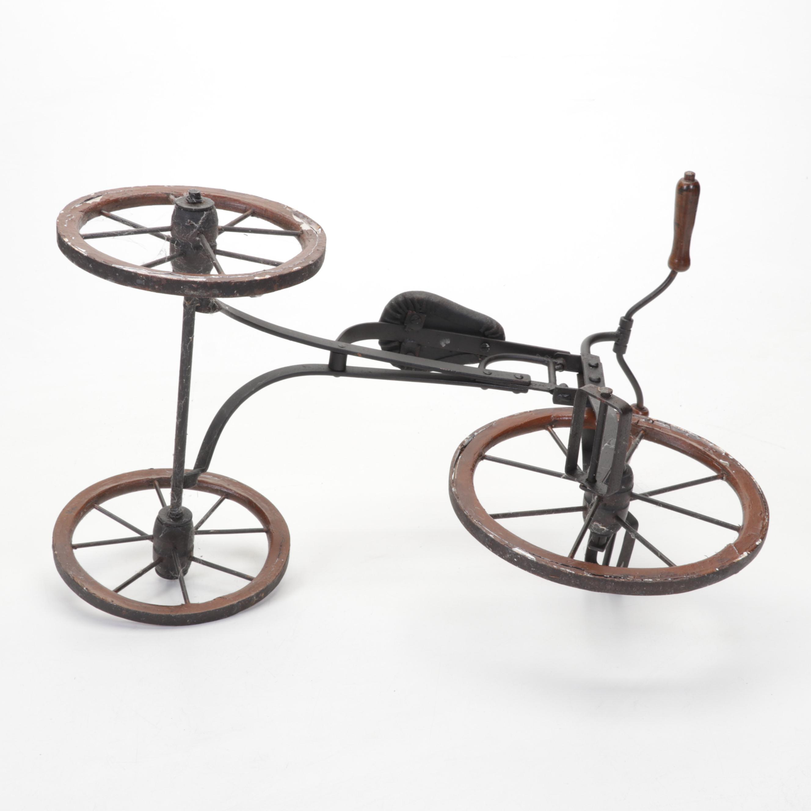 Baby Doll Sleigh, Iron Ice Tongs, Crocheted Textiles and Miniature Tricycles