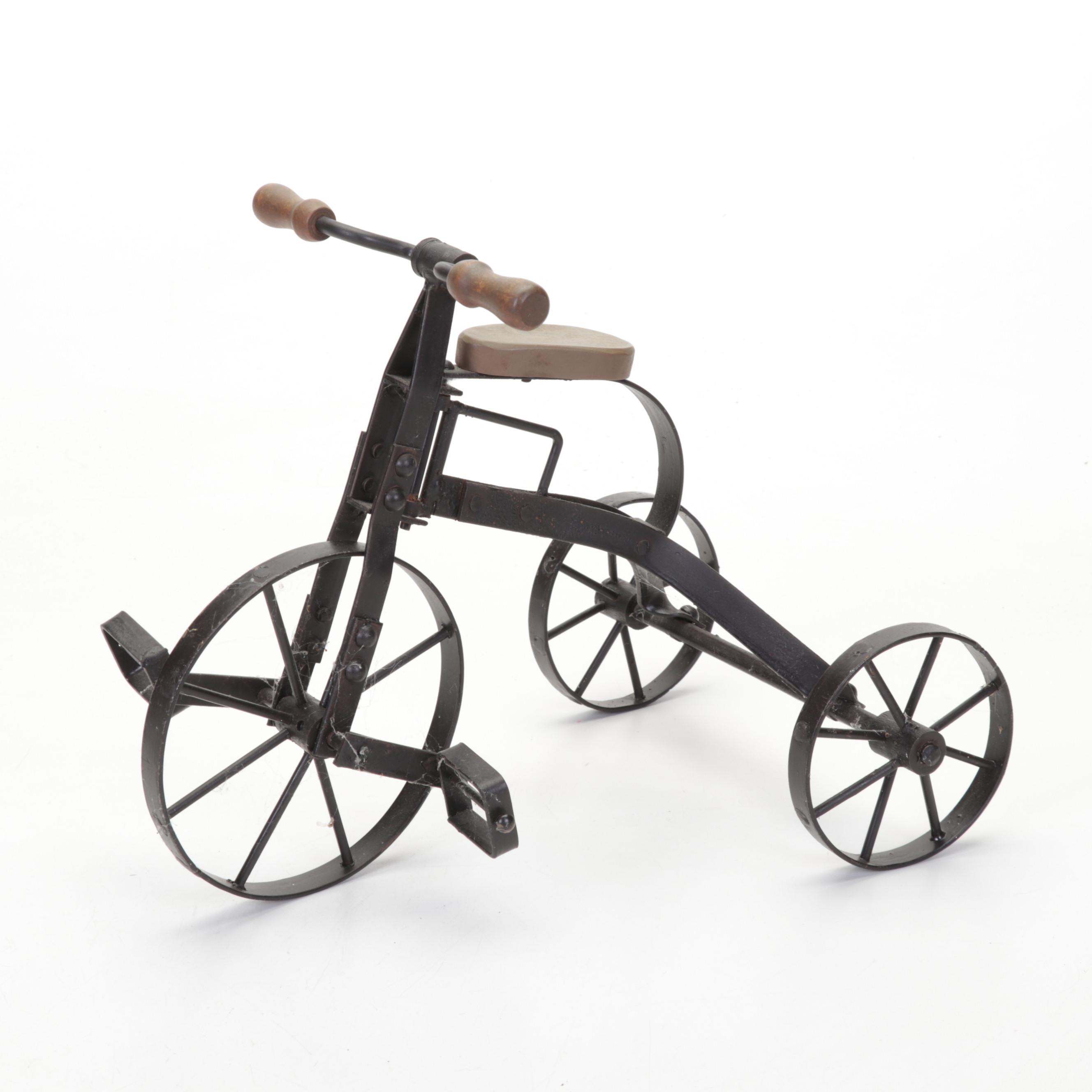 Baby Doll Sleigh, Iron Ice Tongs, Crocheted Textiles and Miniature Tricycles