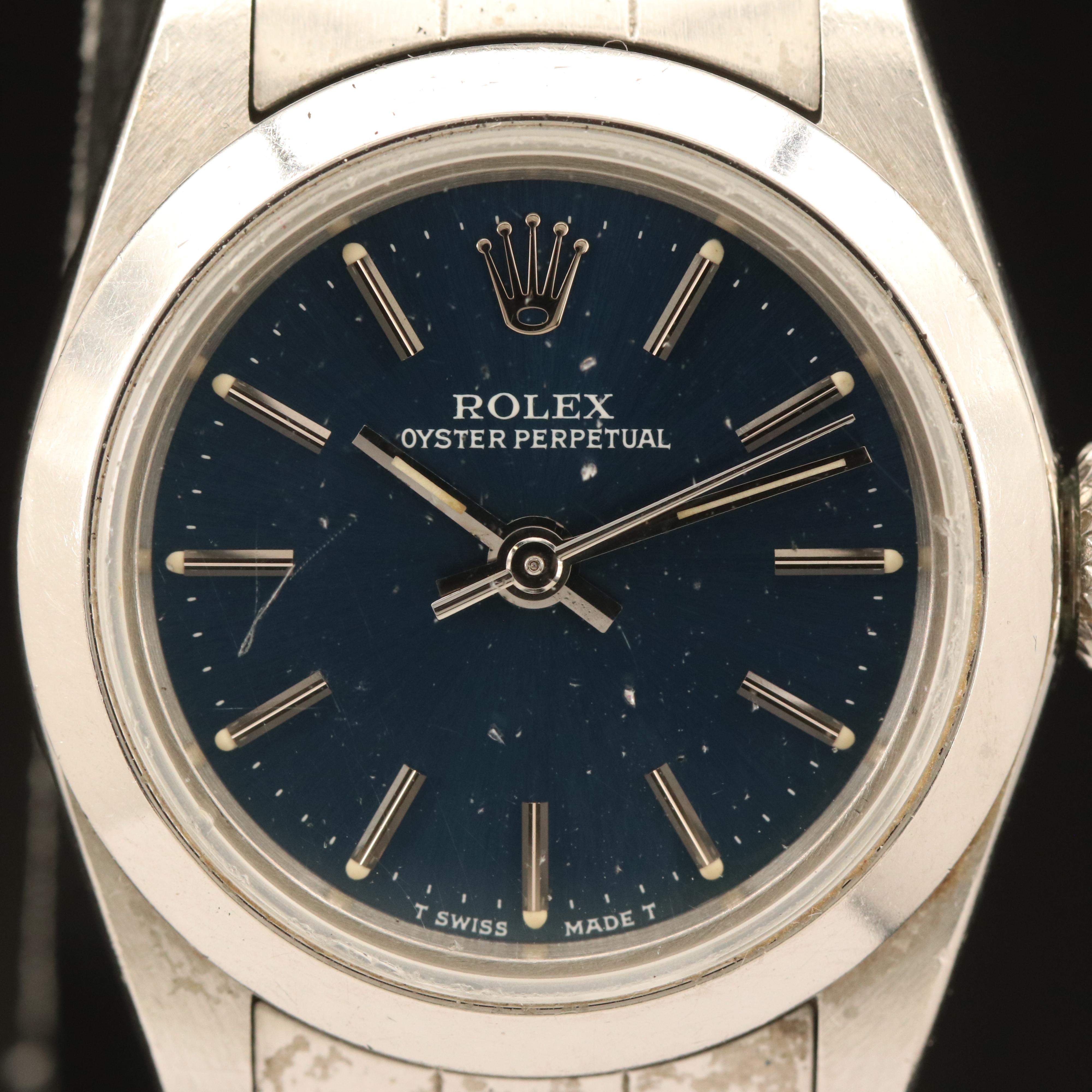 1990 Rolex Stainless Steel Oyster Perpetual Watch