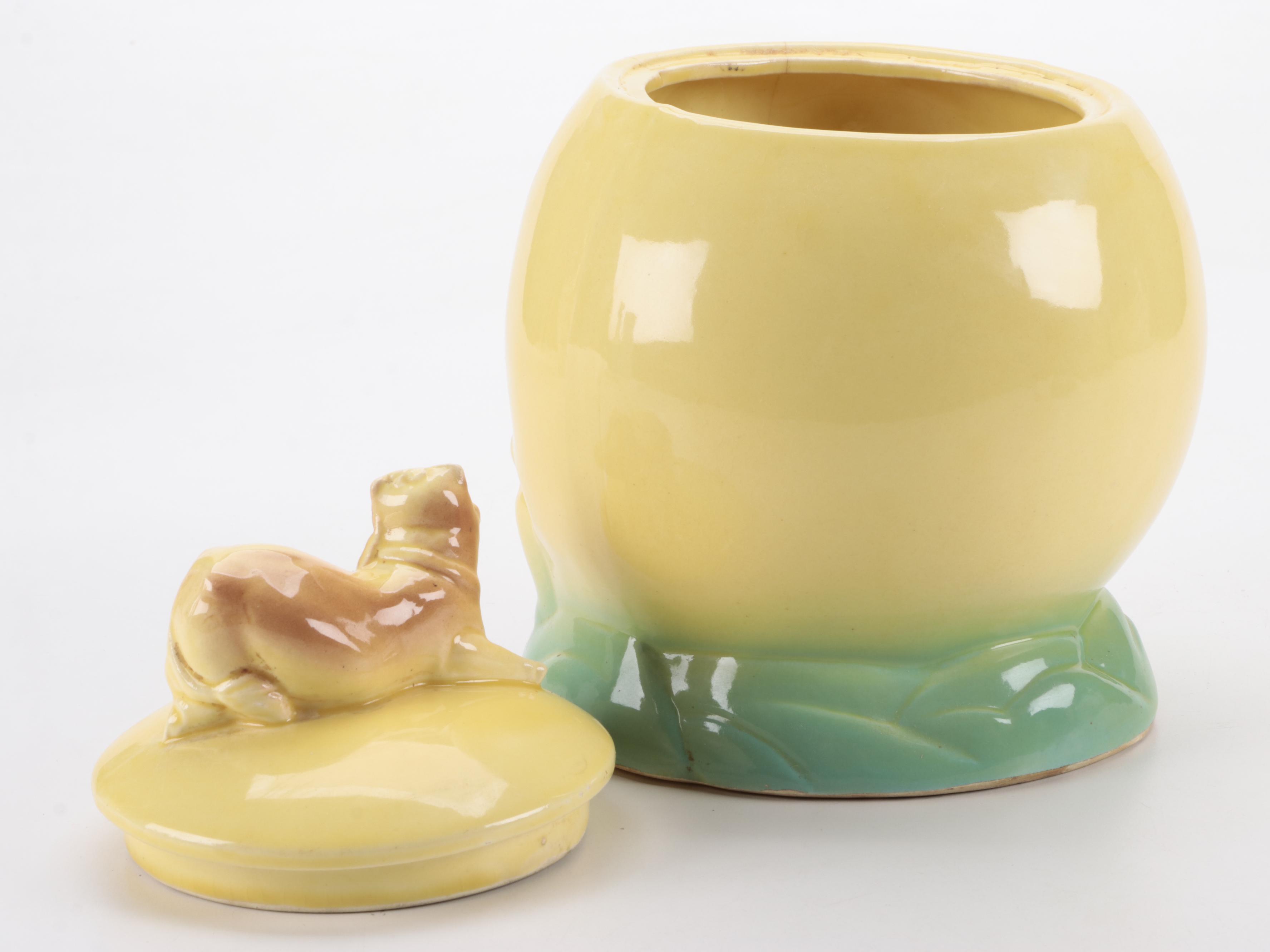 Robinson Ransbottom Pottery Co. Cow Jumped Over The Moon Cookie Jar