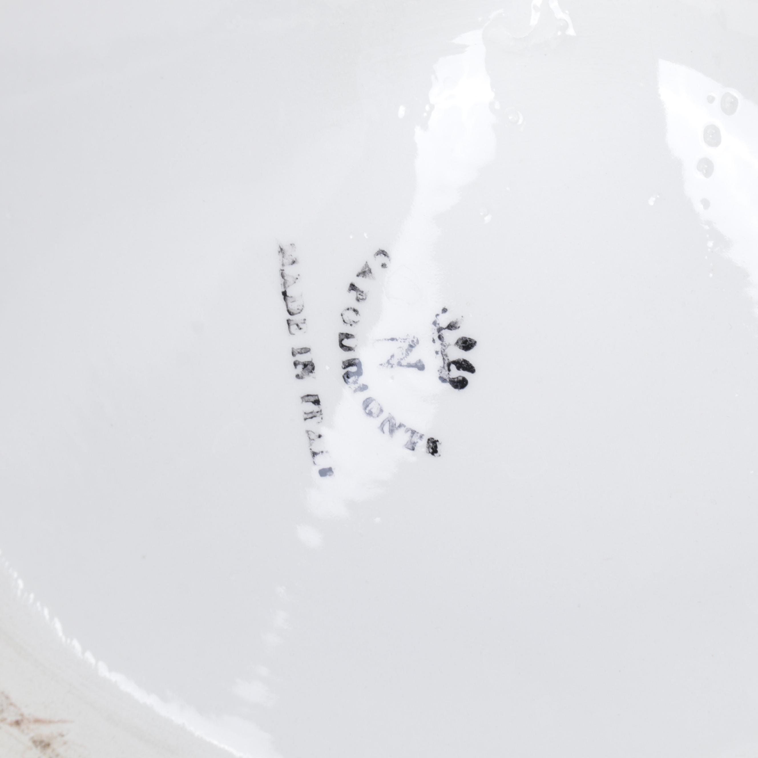 Italian Capodimonte Ceramic Rose Vases and Urn Water Pitcher