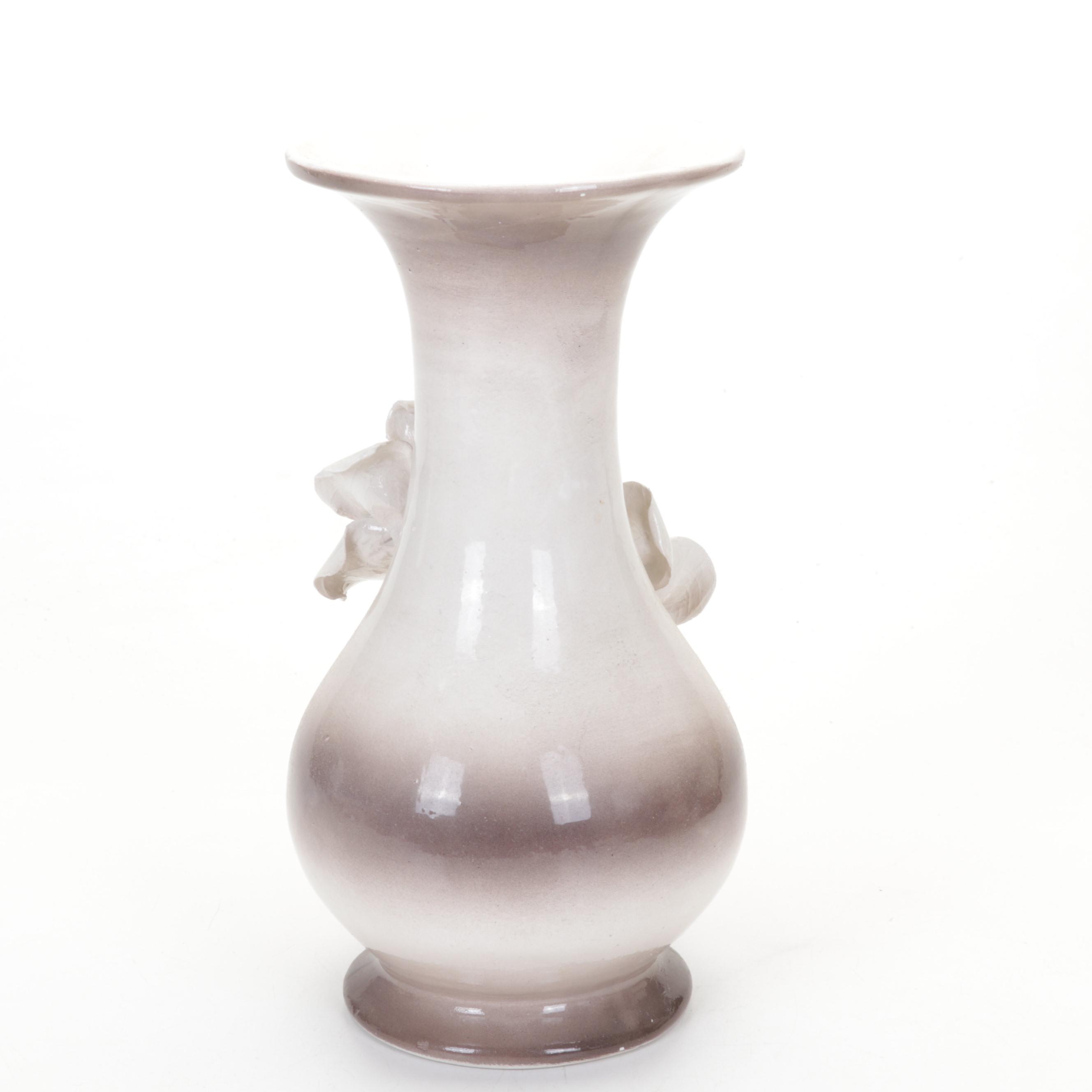 Italian Capodimonte Ceramic Rose Vases and Urn Water Pitcher