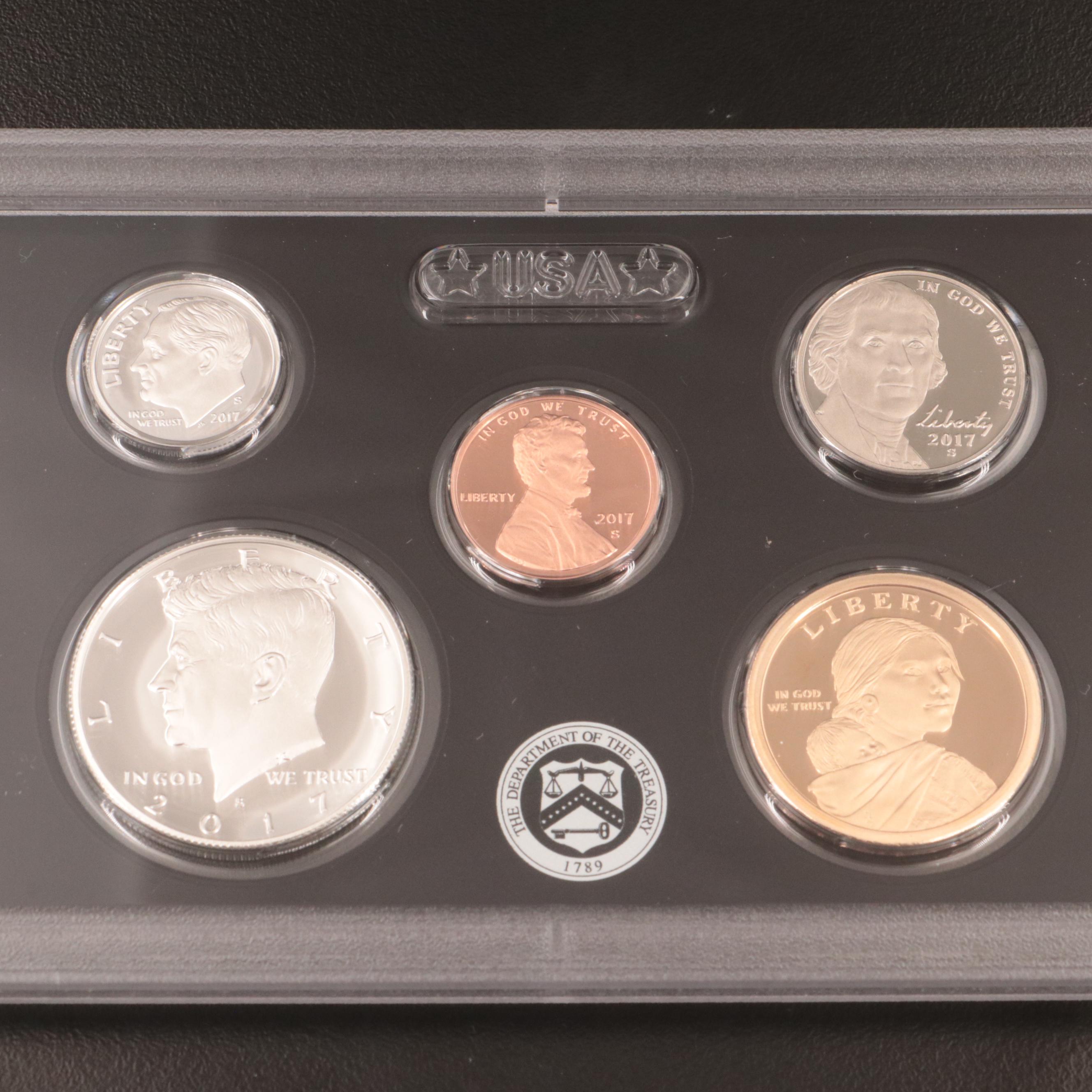 Three U.S. Mint Silver Proof Sets 2014, 2015, 2017