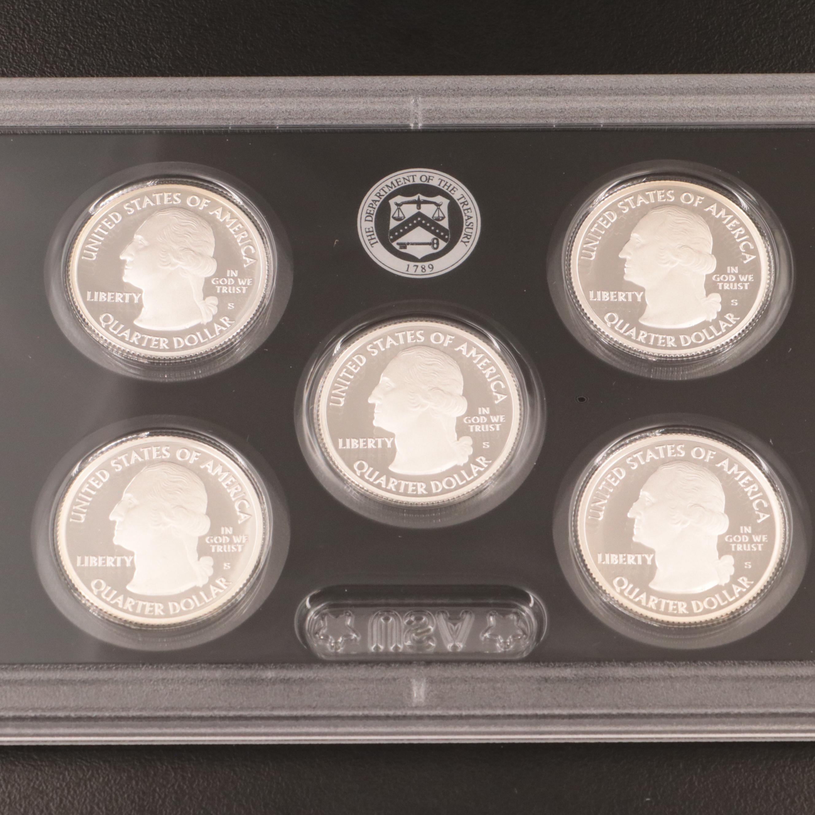 Three U.S. Mint Silver Proof Sets 2014, 2015, 2017