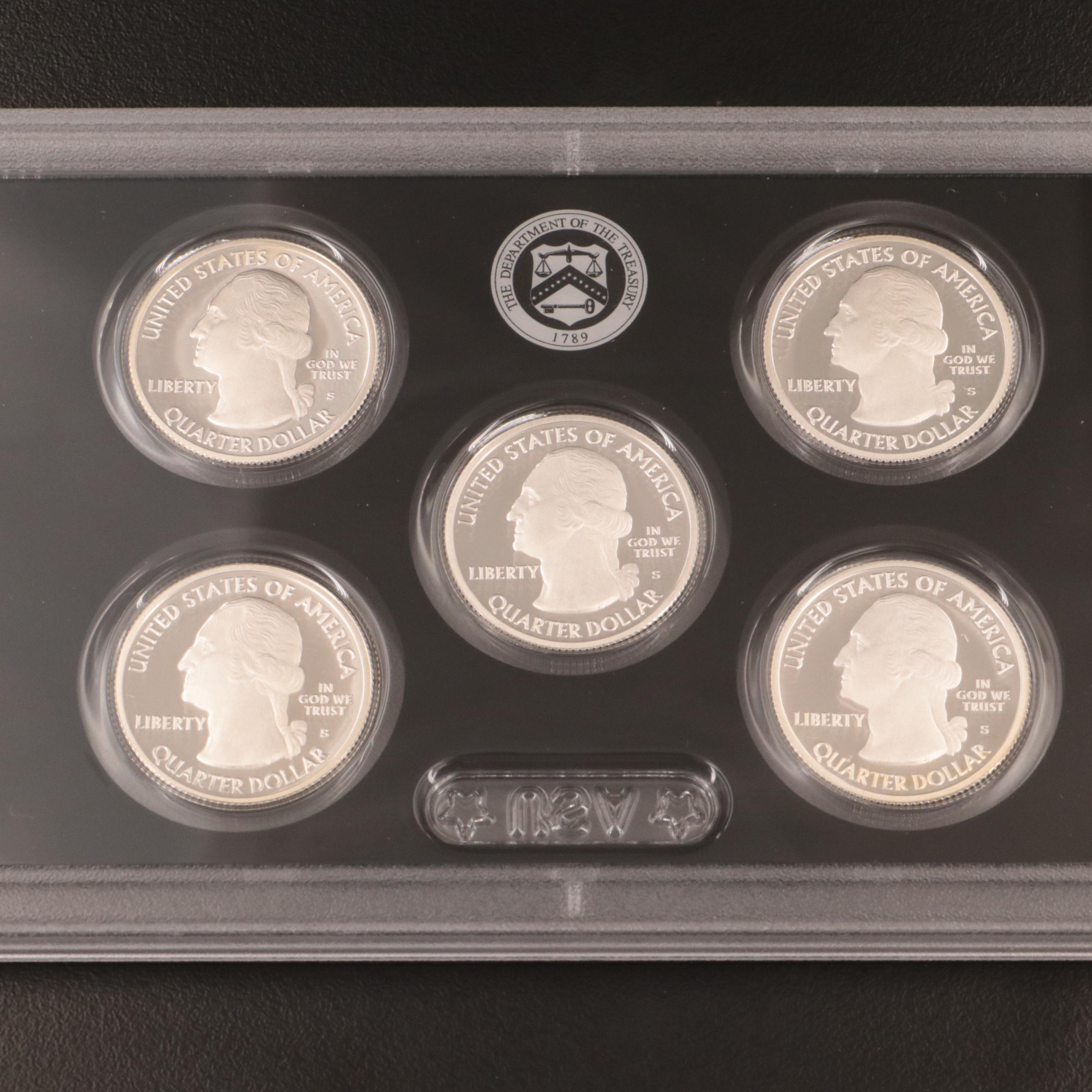 Three U.S. Mint Silver Proof Sets 2014, 2015, 2017