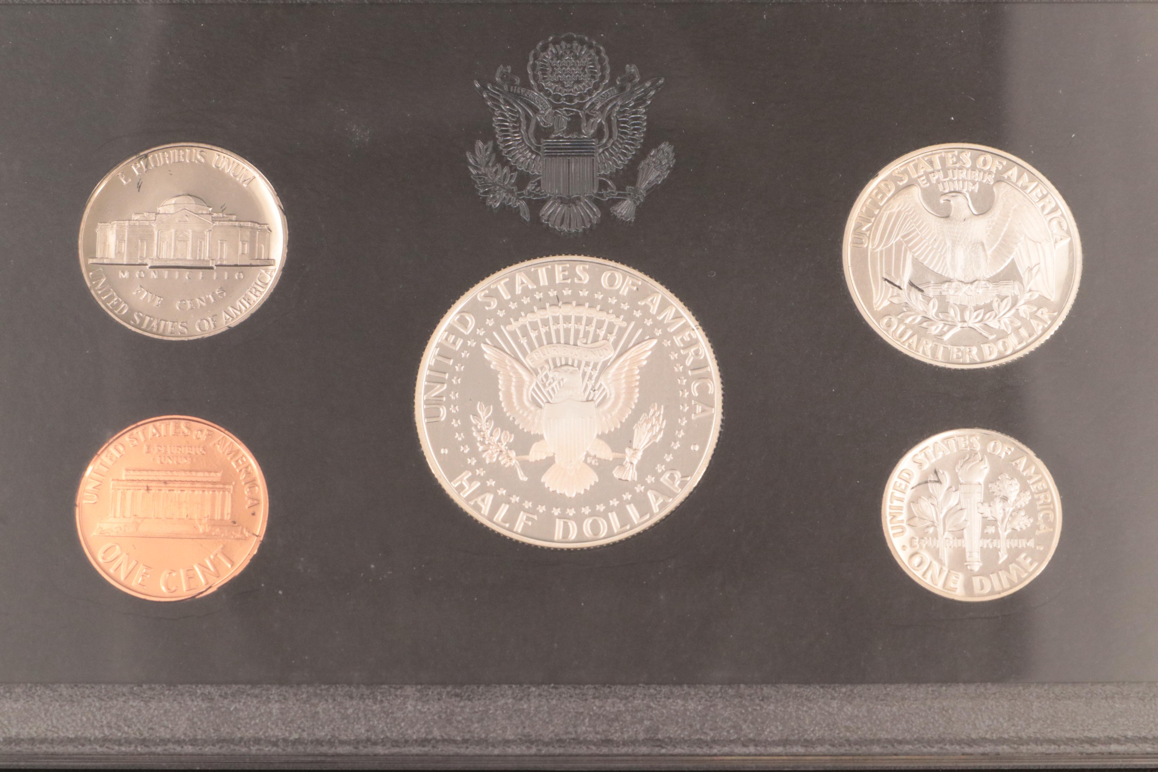 Five U.S. Mint Silver Proof Sets Including a 1993