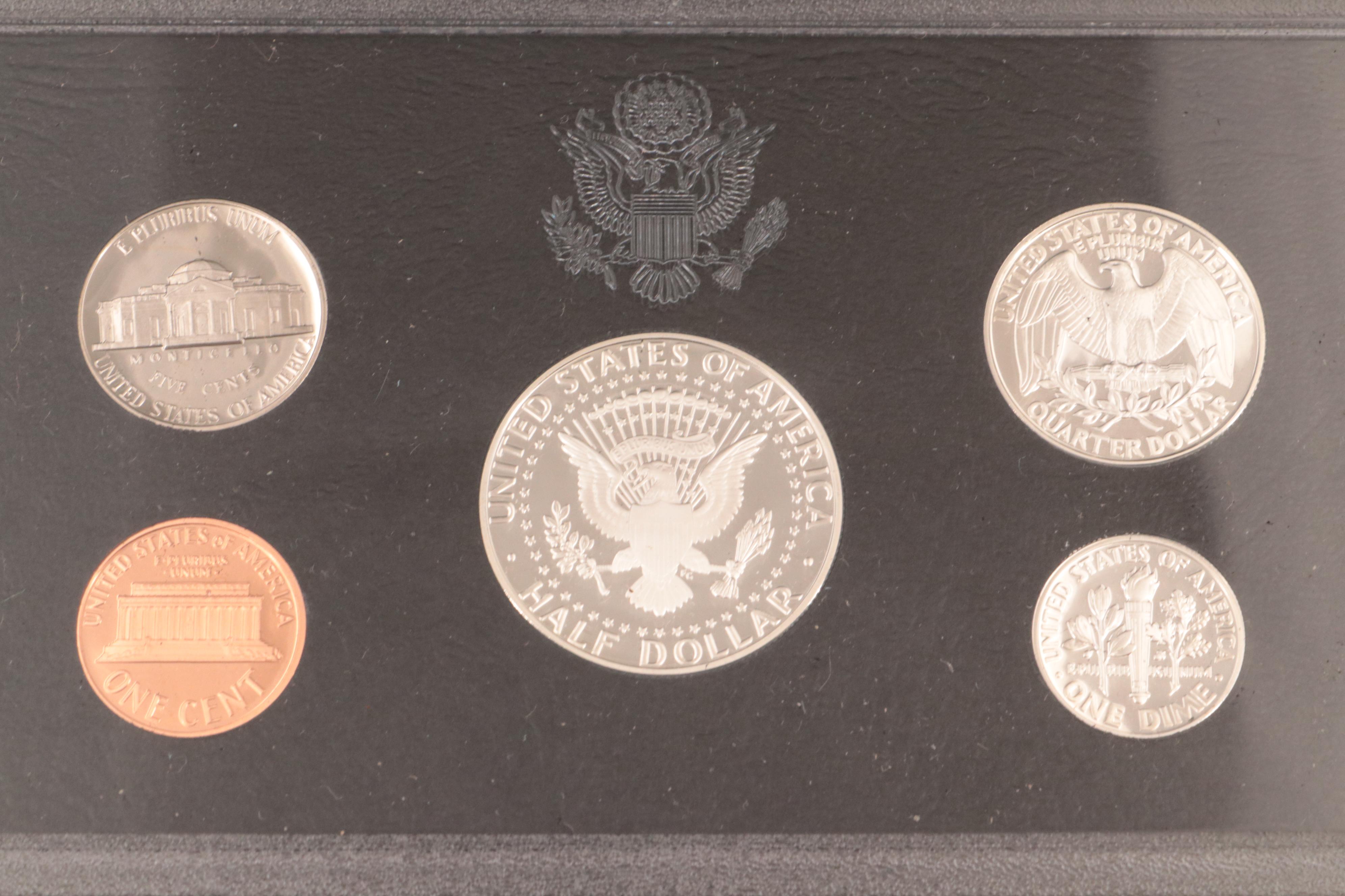 Five U.S. Mint Silver Proof Sets Including a 1993