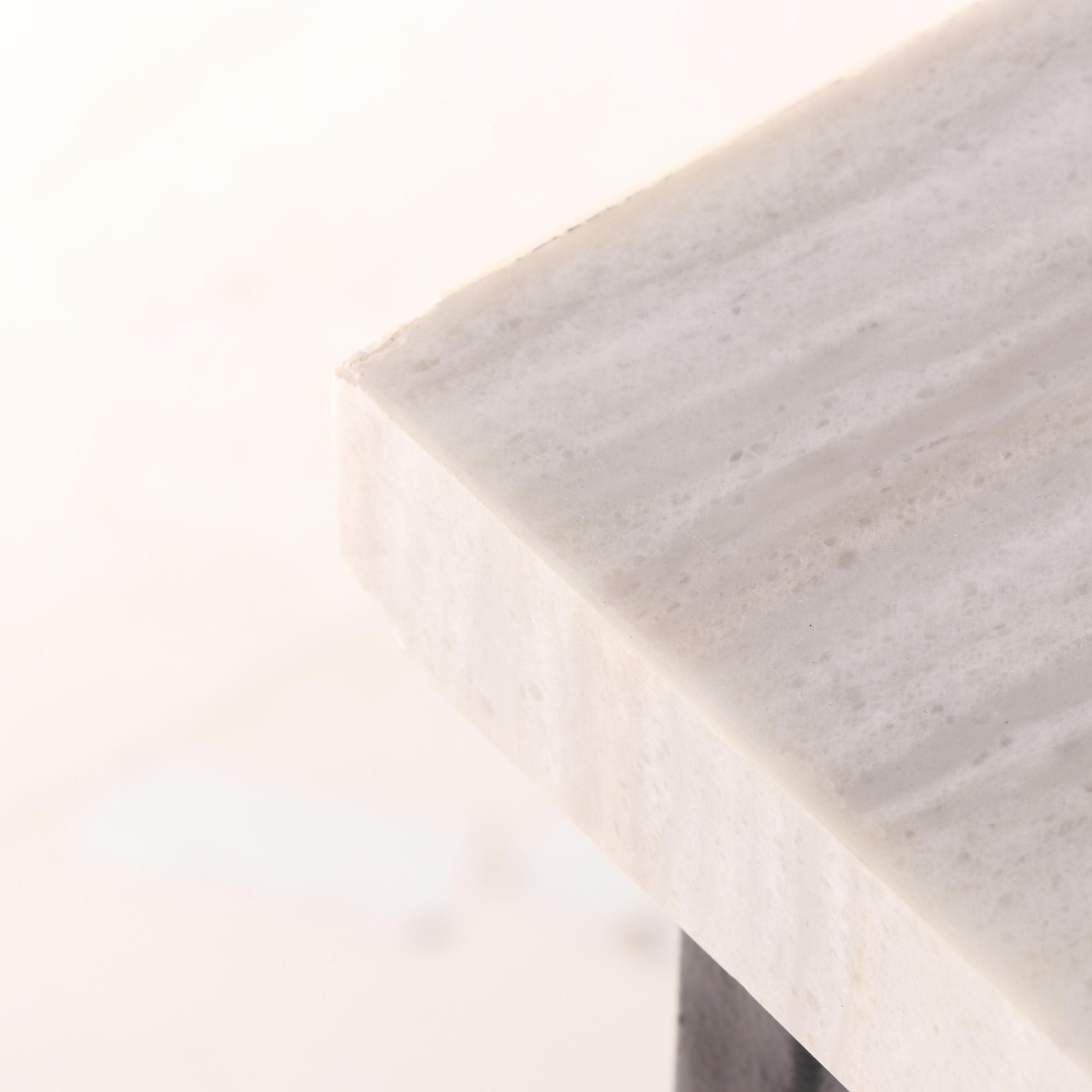 Contemporary Metal and Marble Top Console Table