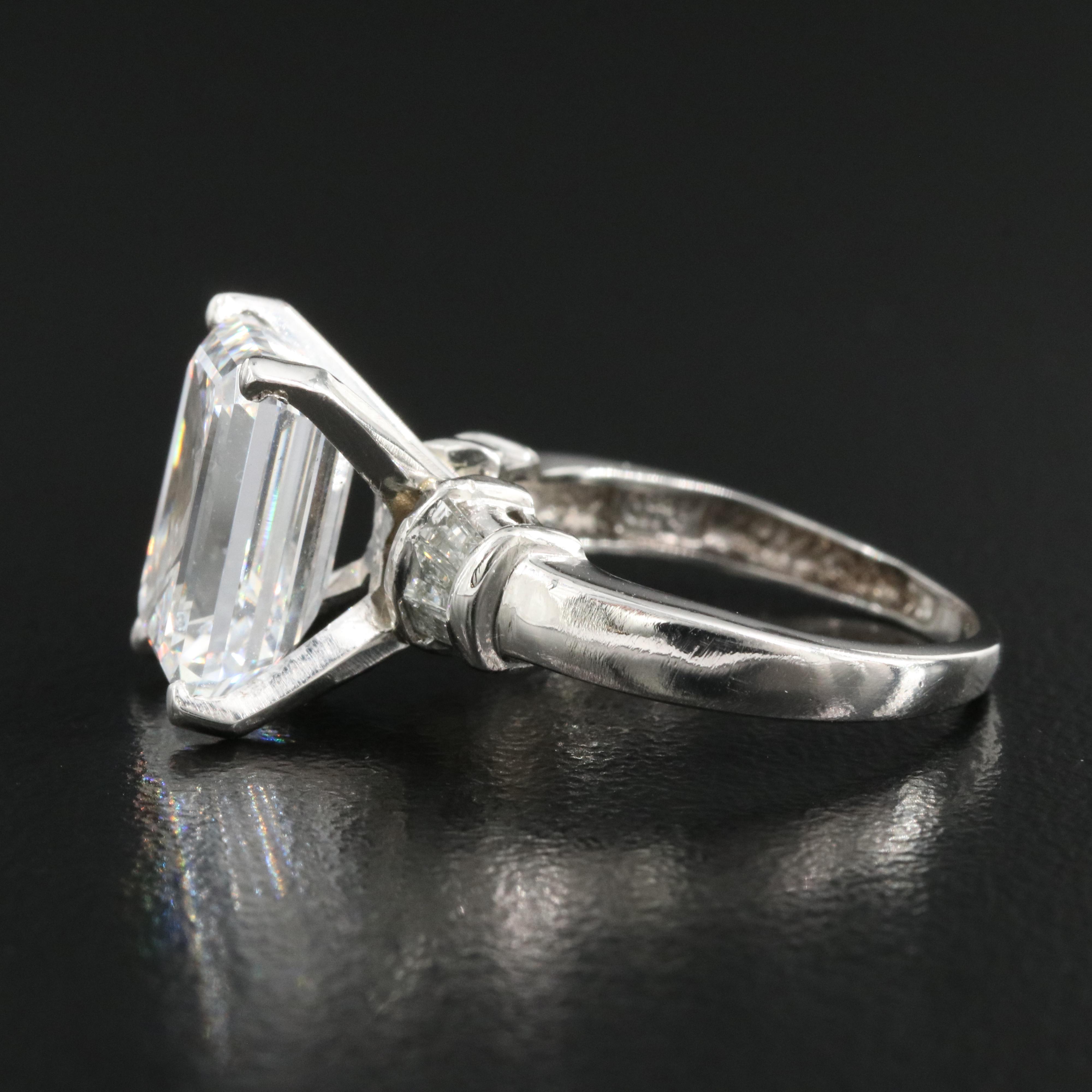 Platinum 5.28 CTW Lab Grown Diamond Ring with IGI Report