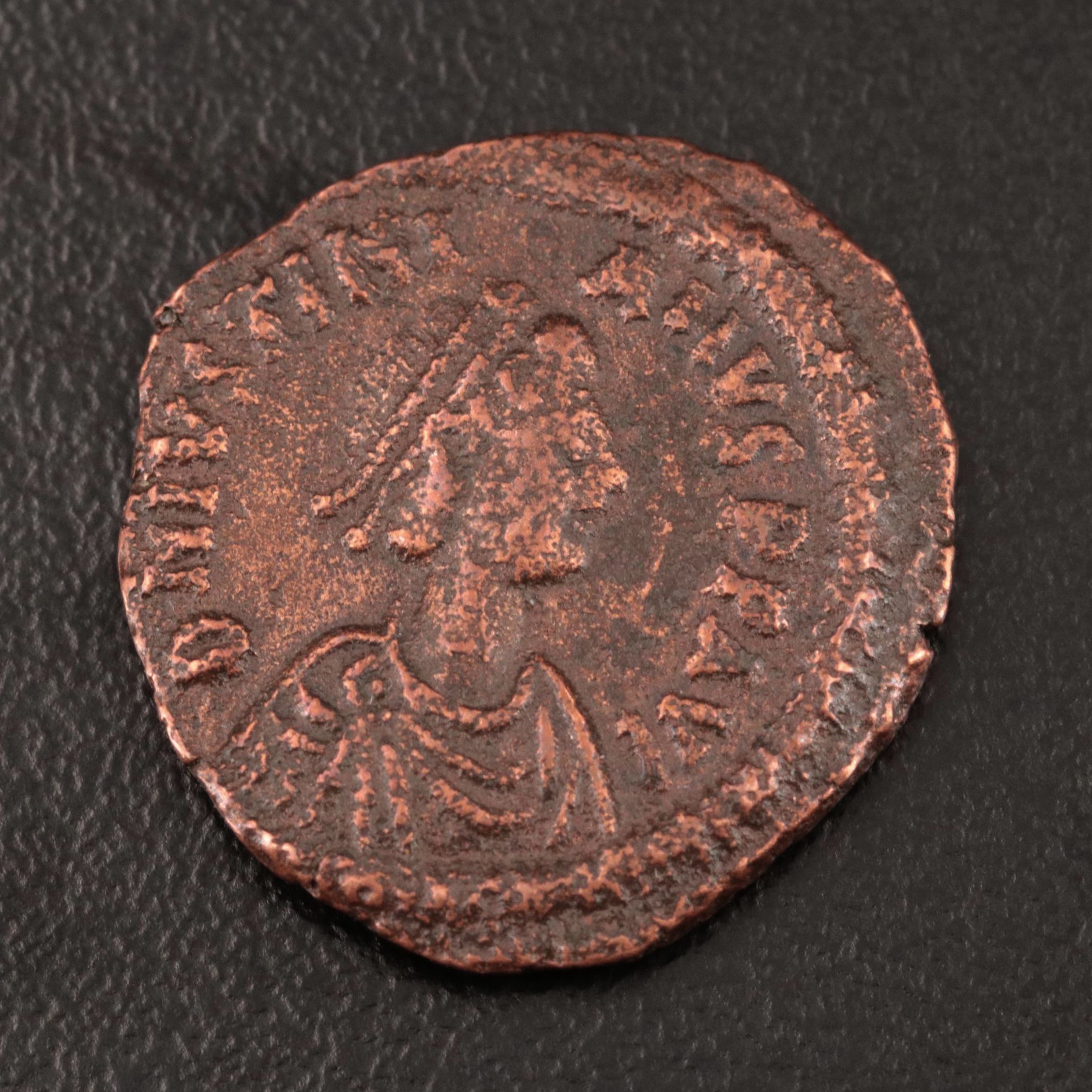 Ancient Byzantine 5-Nummi Coin of Justinian I, ca. 527 AD