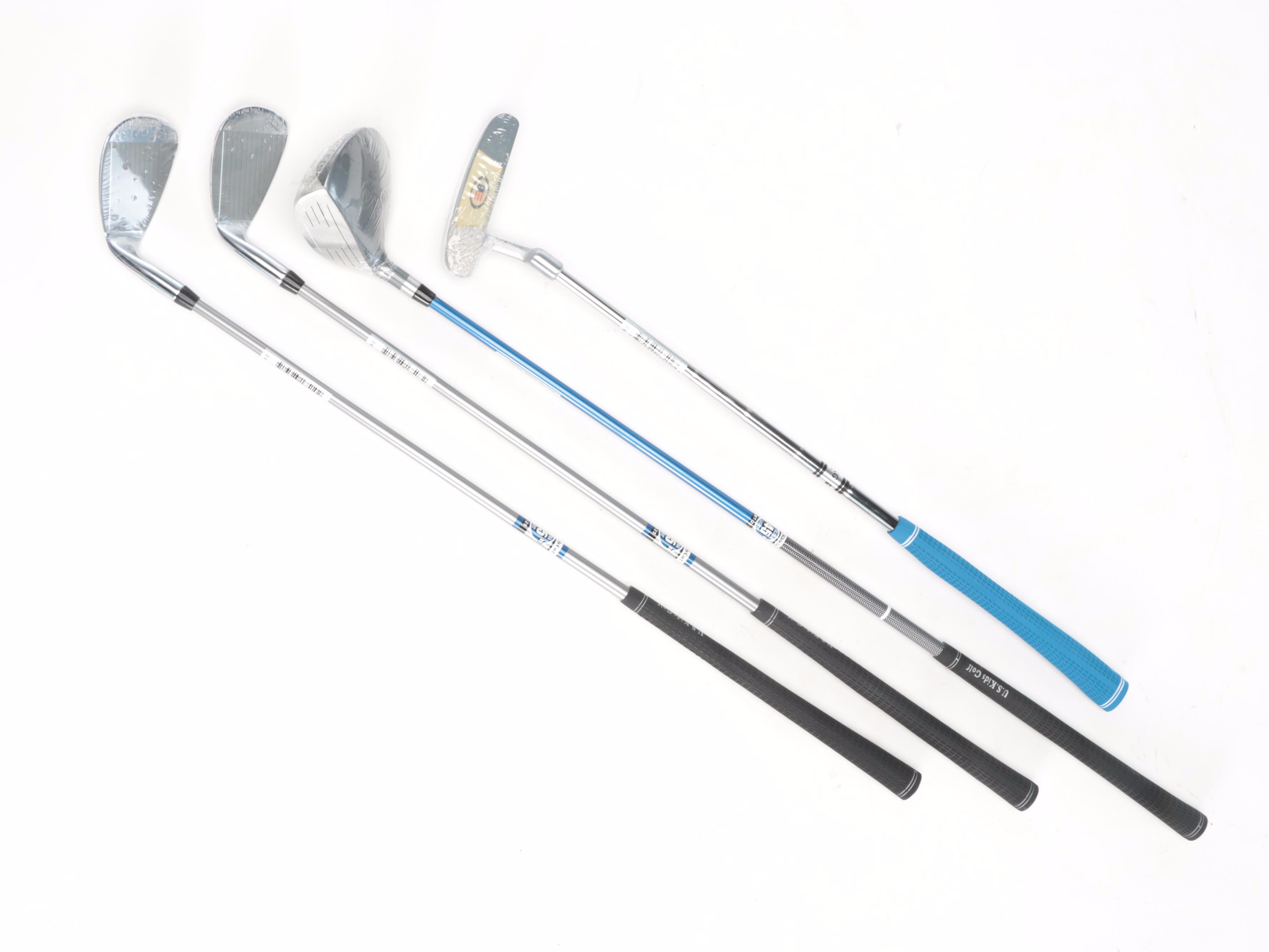 US Kids Golf Nylon Golf Bag With Clubs