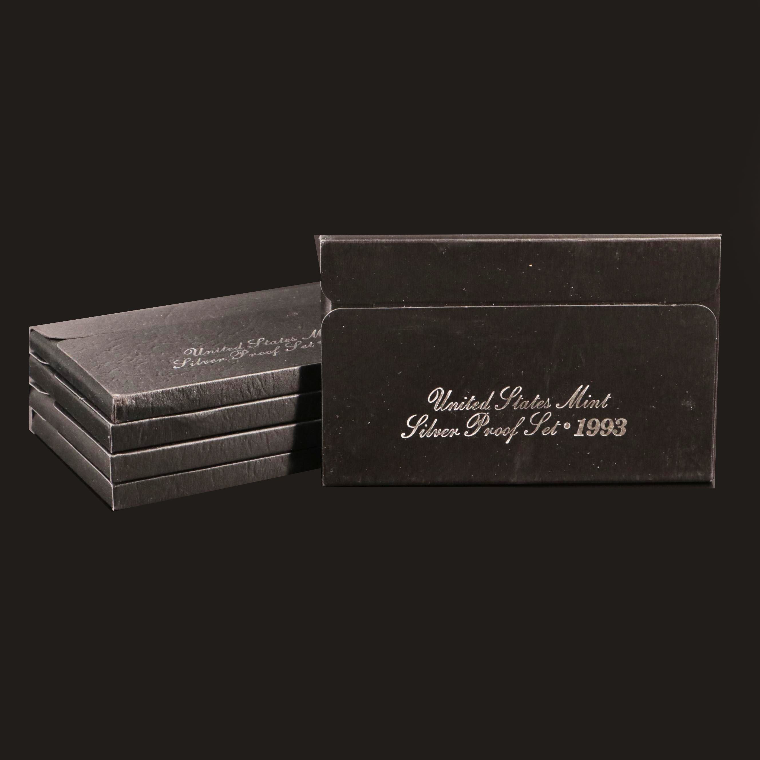 Five U.S. Mint Silver Proof Sets Including a 1993