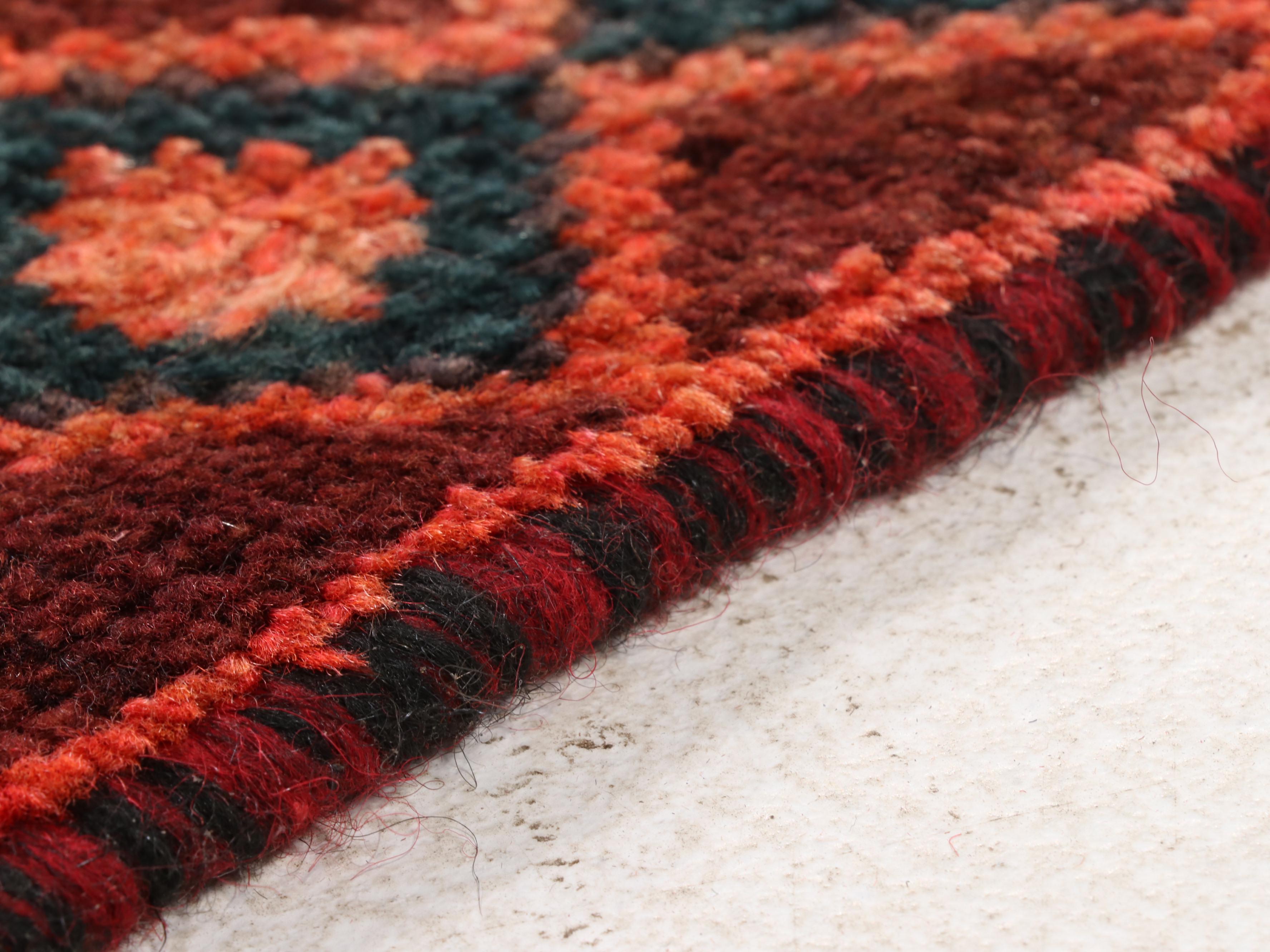 4'9 x 9' Hand-Knotted Persian Kurdish Area Rug