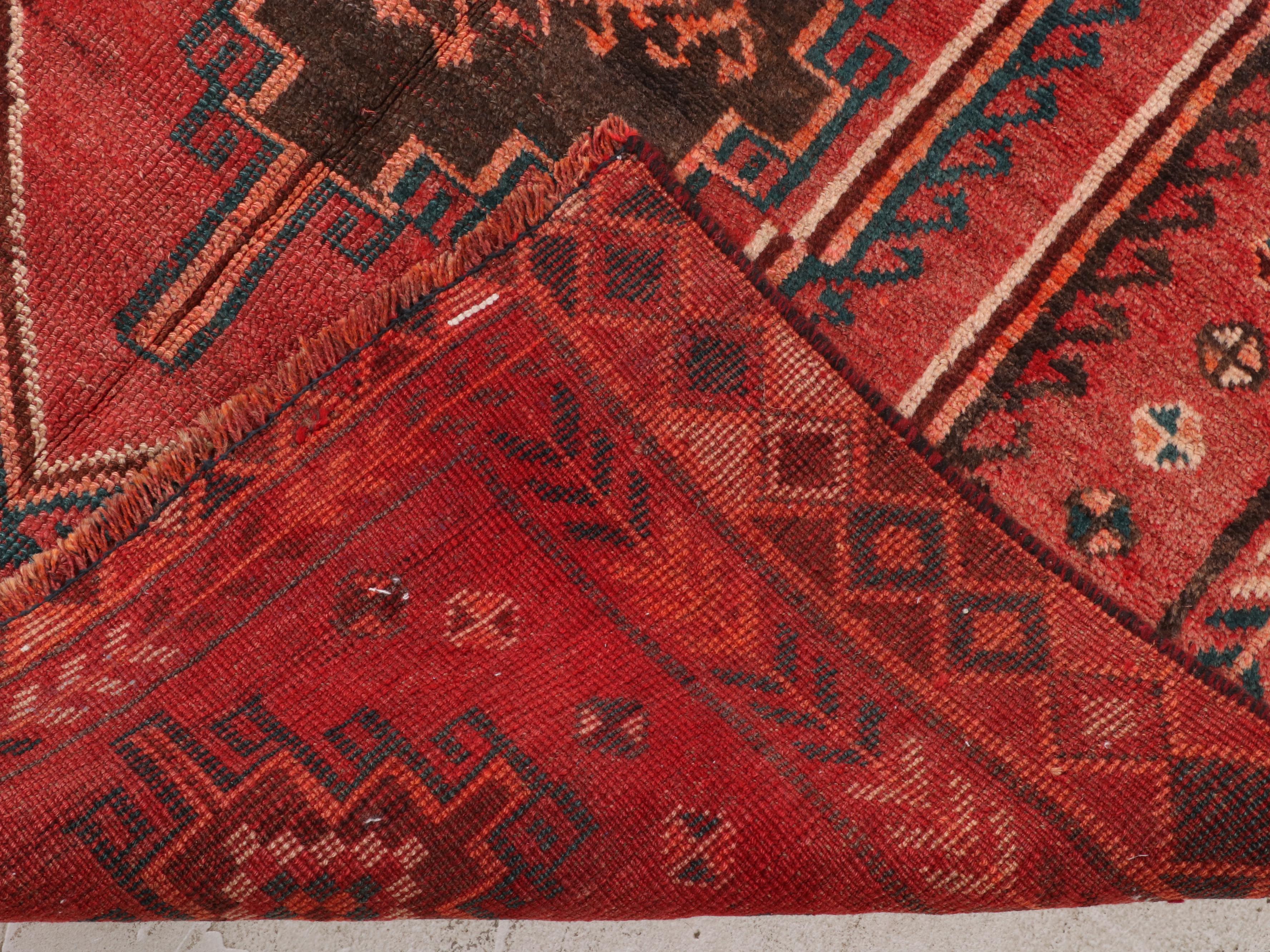 4'9 x 9' Hand-Knotted Persian Kurdish Area Rug