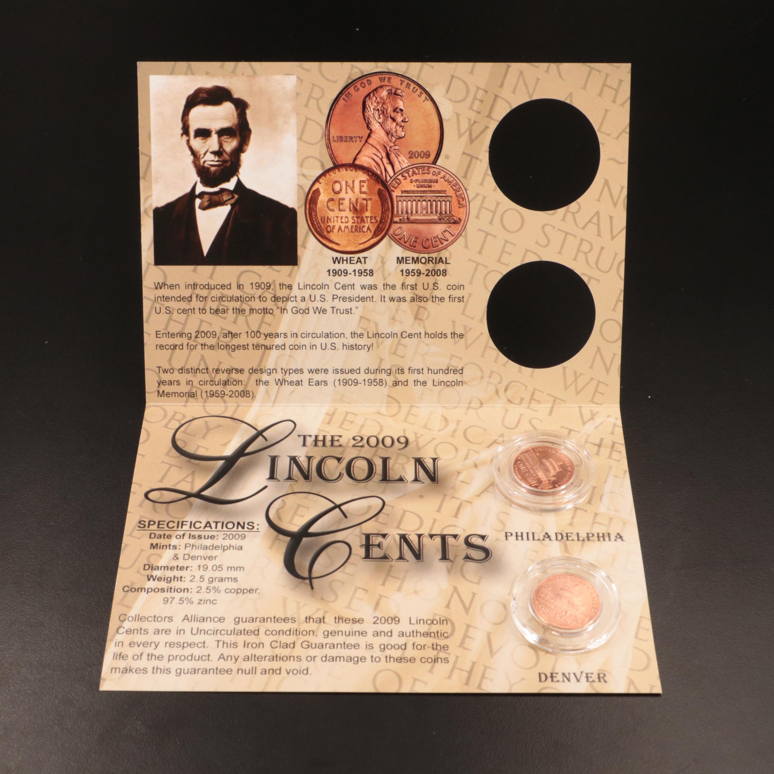 Nine "The Lincoln Cent" 2009 Presentation Coin Sets