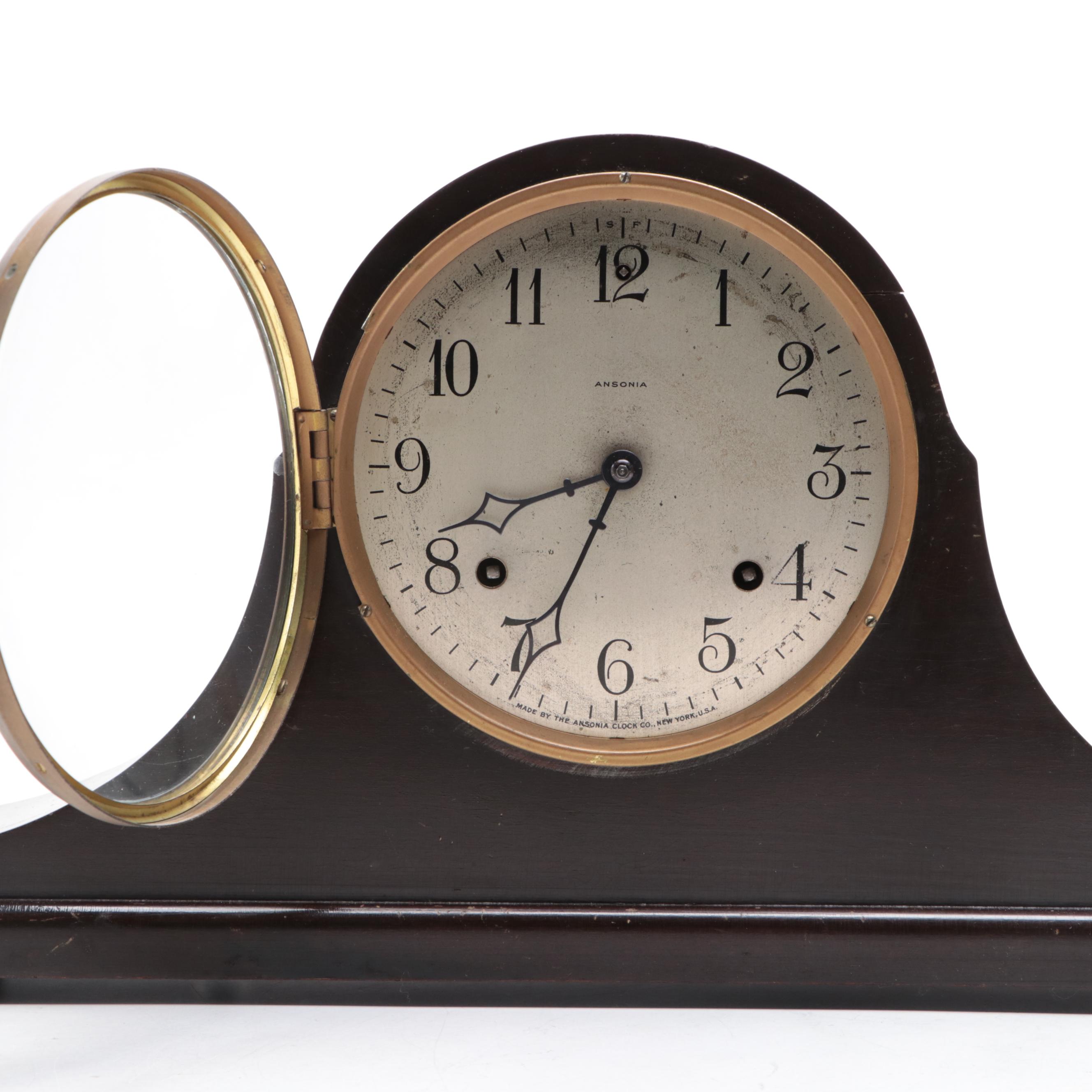 Ansonia Tambour Style Mantel Clock, Late 19th/Early 20th Century