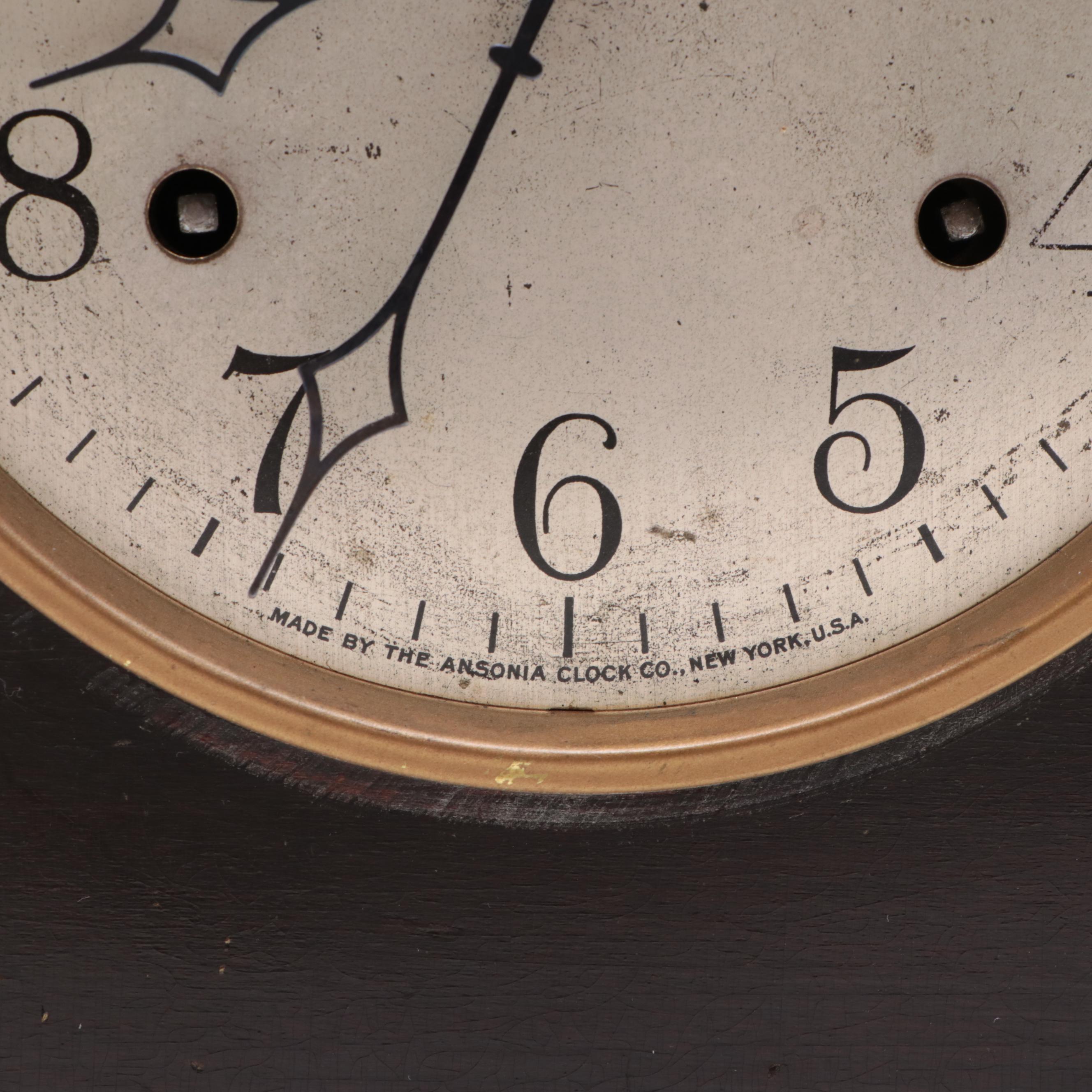 Ansonia Tambour Style Mantel Clock, Late 19th/Early 20th Century