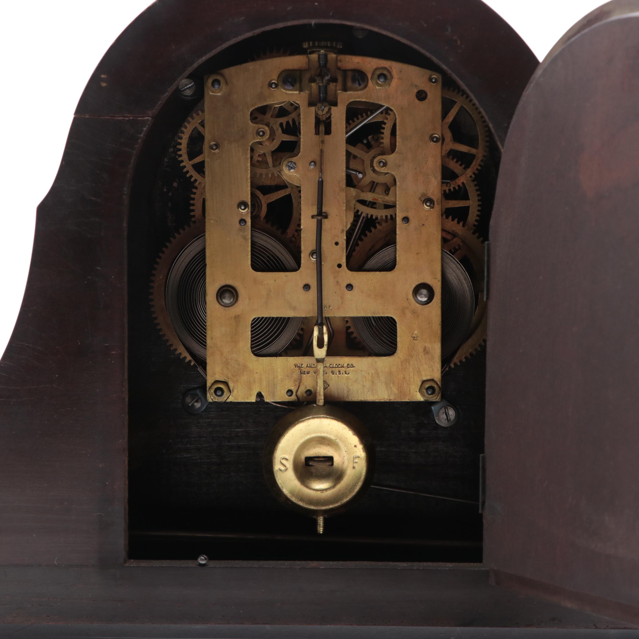 Ansonia Tambour Style Mantel Clock, Late 19th/Early 20th Century