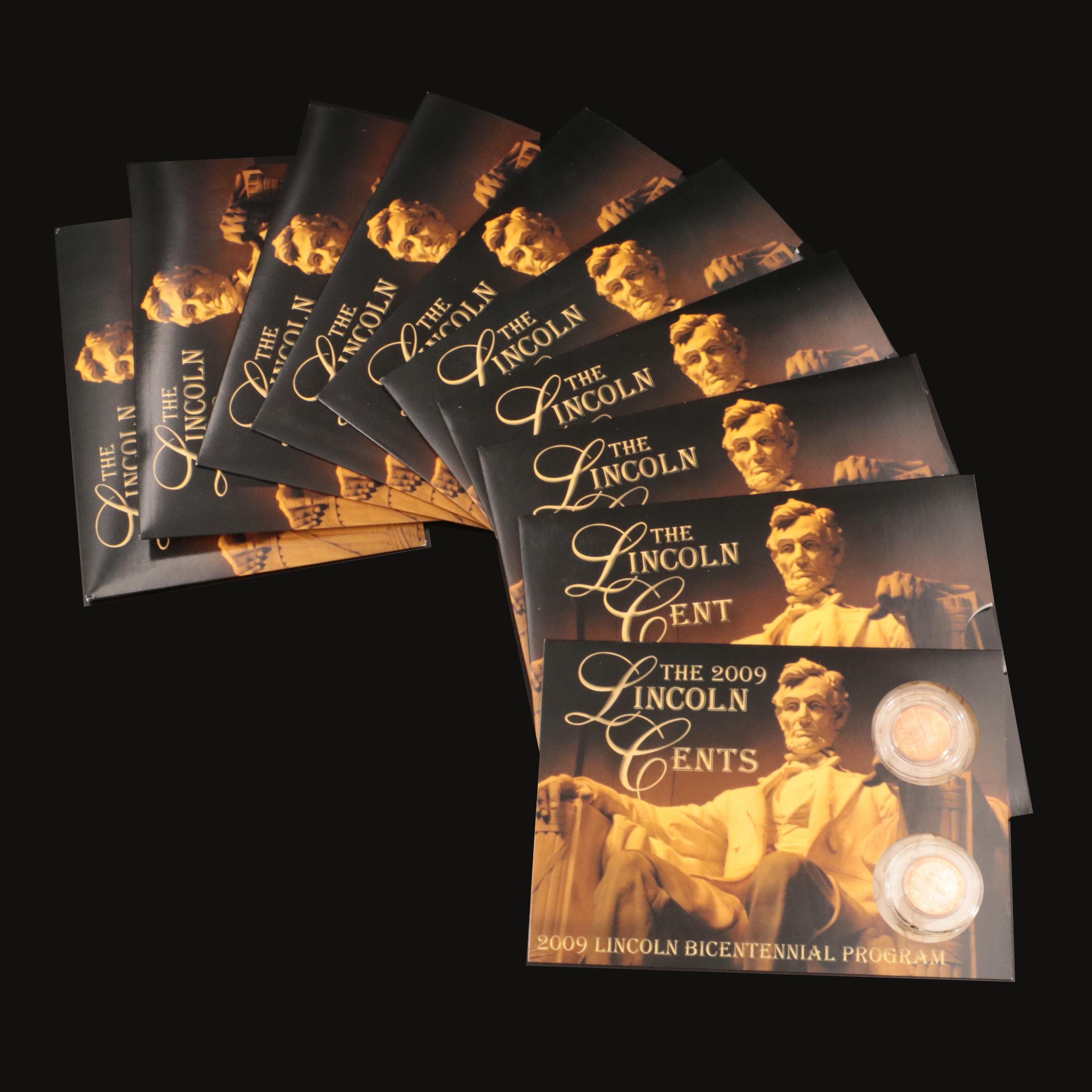 Nine "The Lincoln Cent" 2009 Presentation Coin Sets