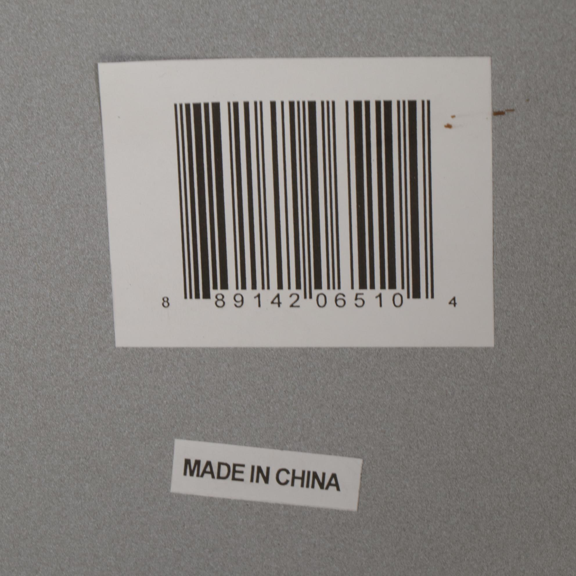 Contemporary Powder-Coated Silver Metal Bistro Table and Four Red Chairs