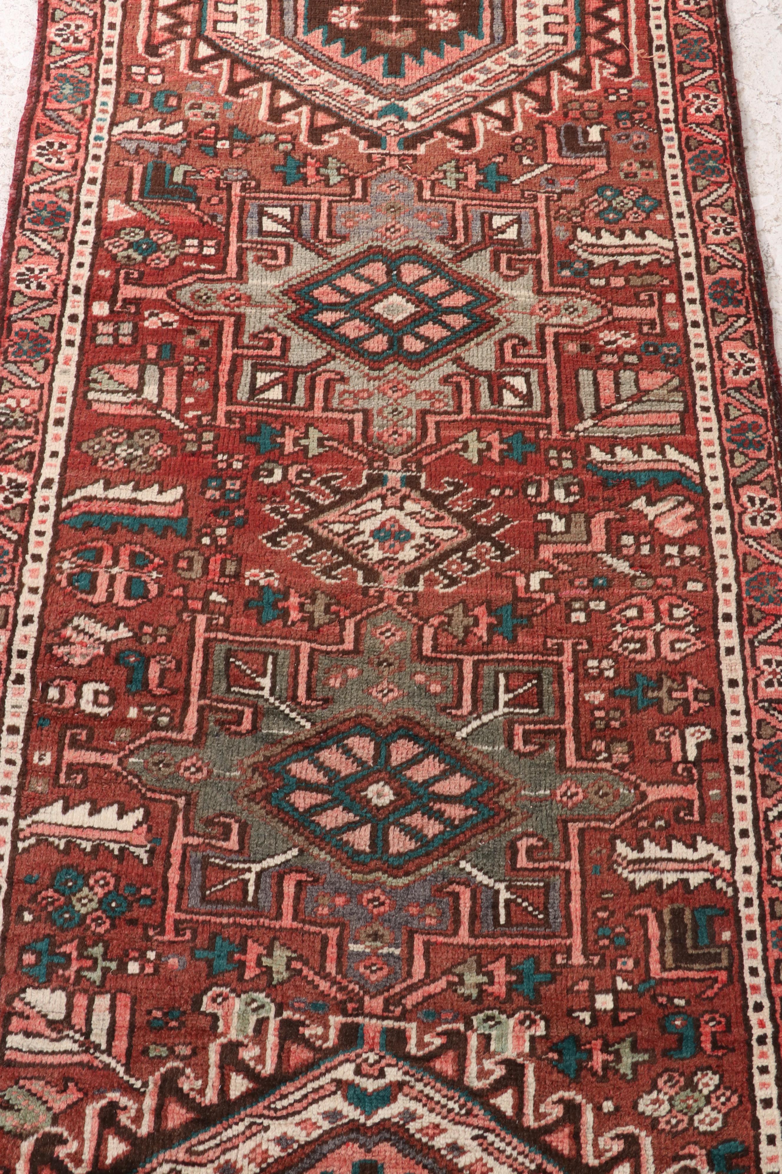 2'10 x 9'9 Hand-Knotted Persian Karaja Carpet Runner