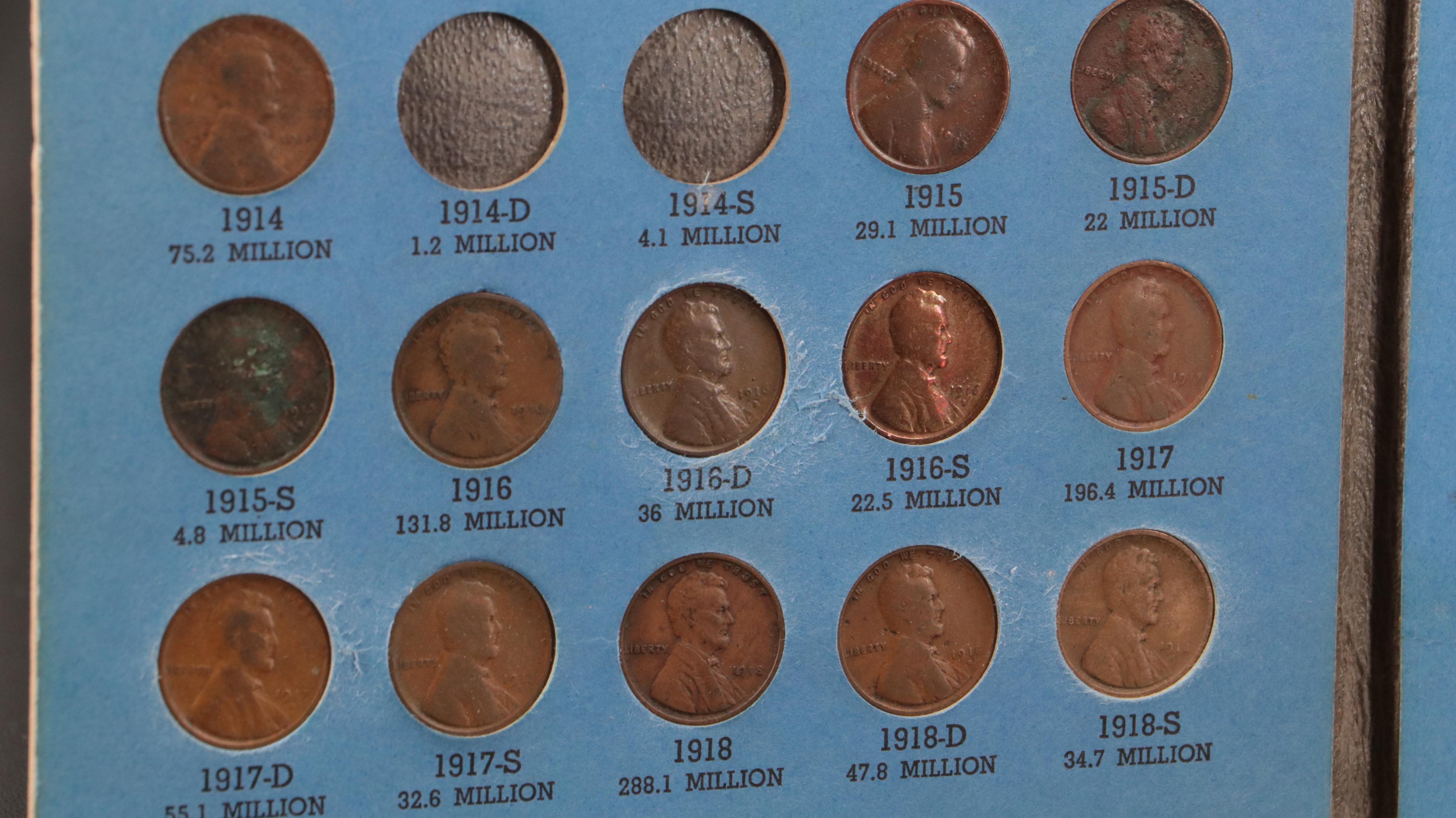 Three Whitman Binders of Lincoln Cents Starting in 1909