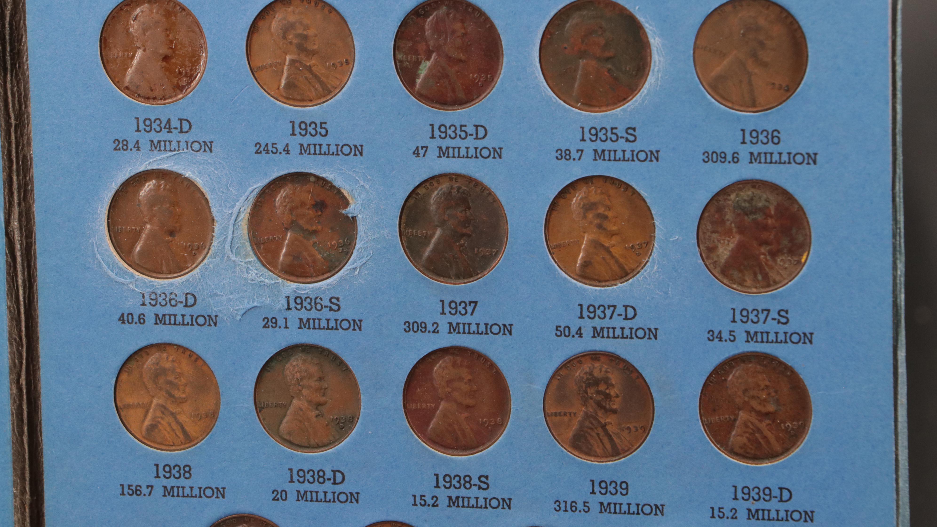 Three Whitman Binders of Lincoln Cents Starting in 1909