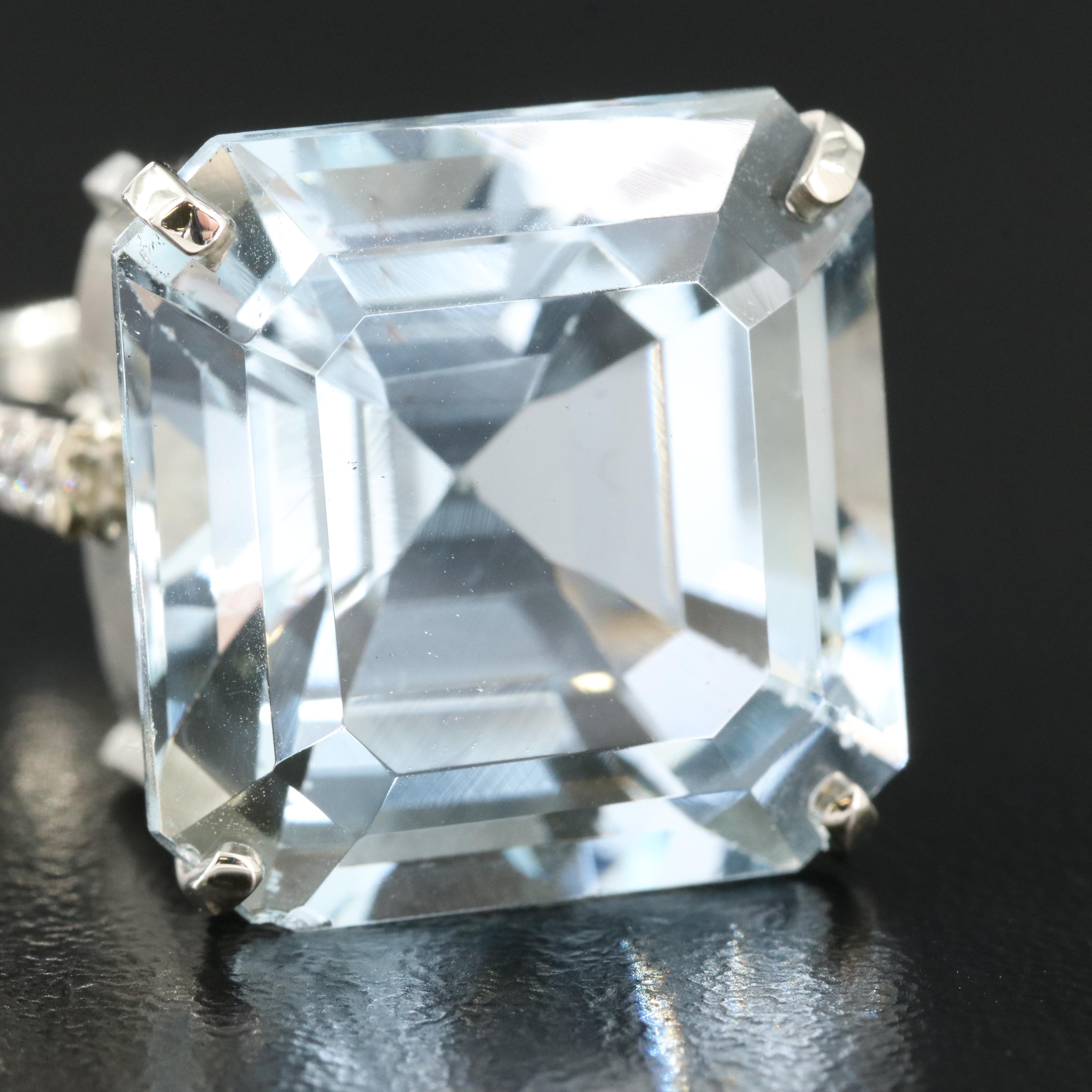 Neil Lane 14K 28.92 CT Aquamarine and Diamond Ring