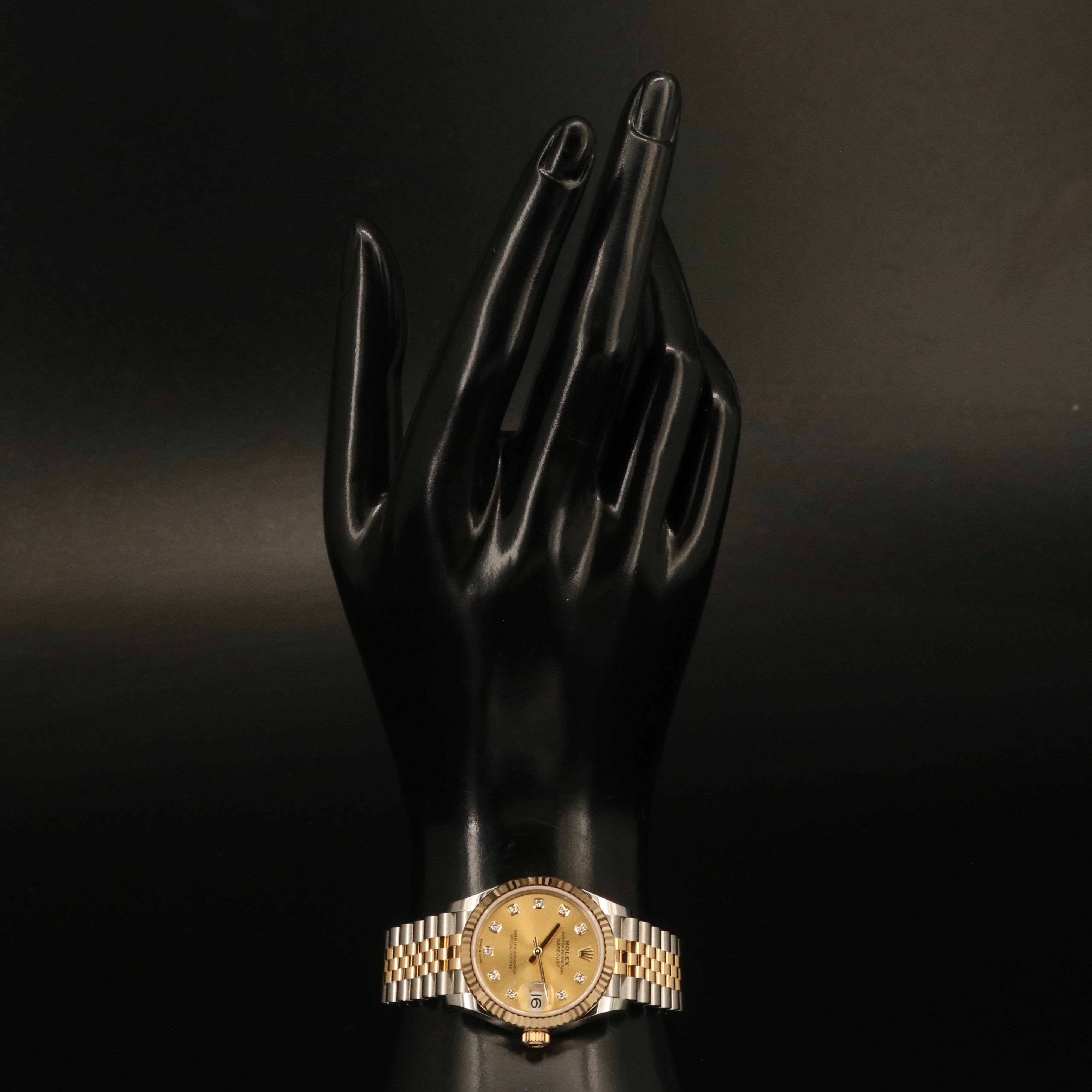 Rolex 18K Diamond Oyster Perpetual Datejust Watch