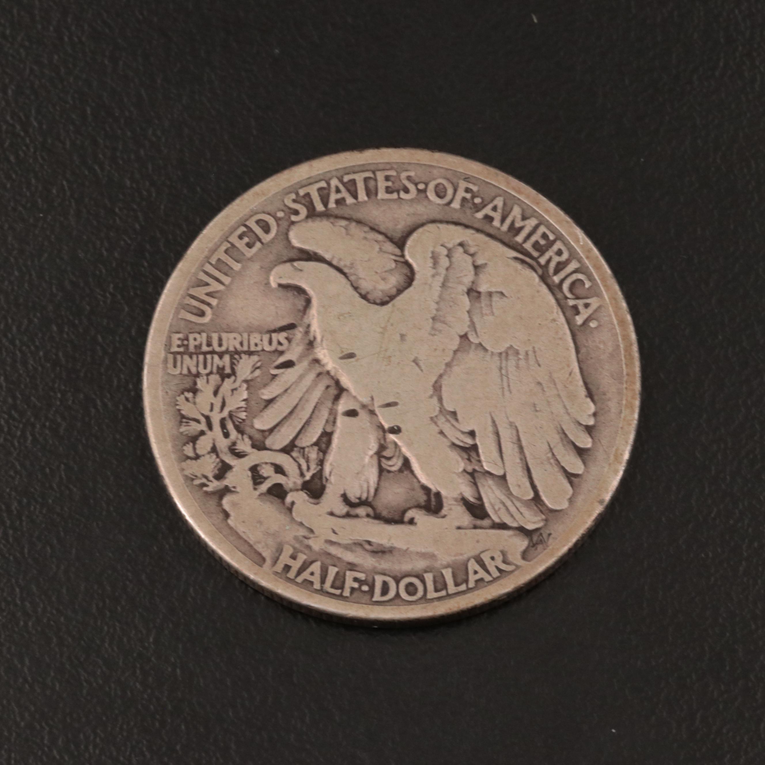 Key Date Low Mintage 1921 Walking Liberty Silver Half Dollar