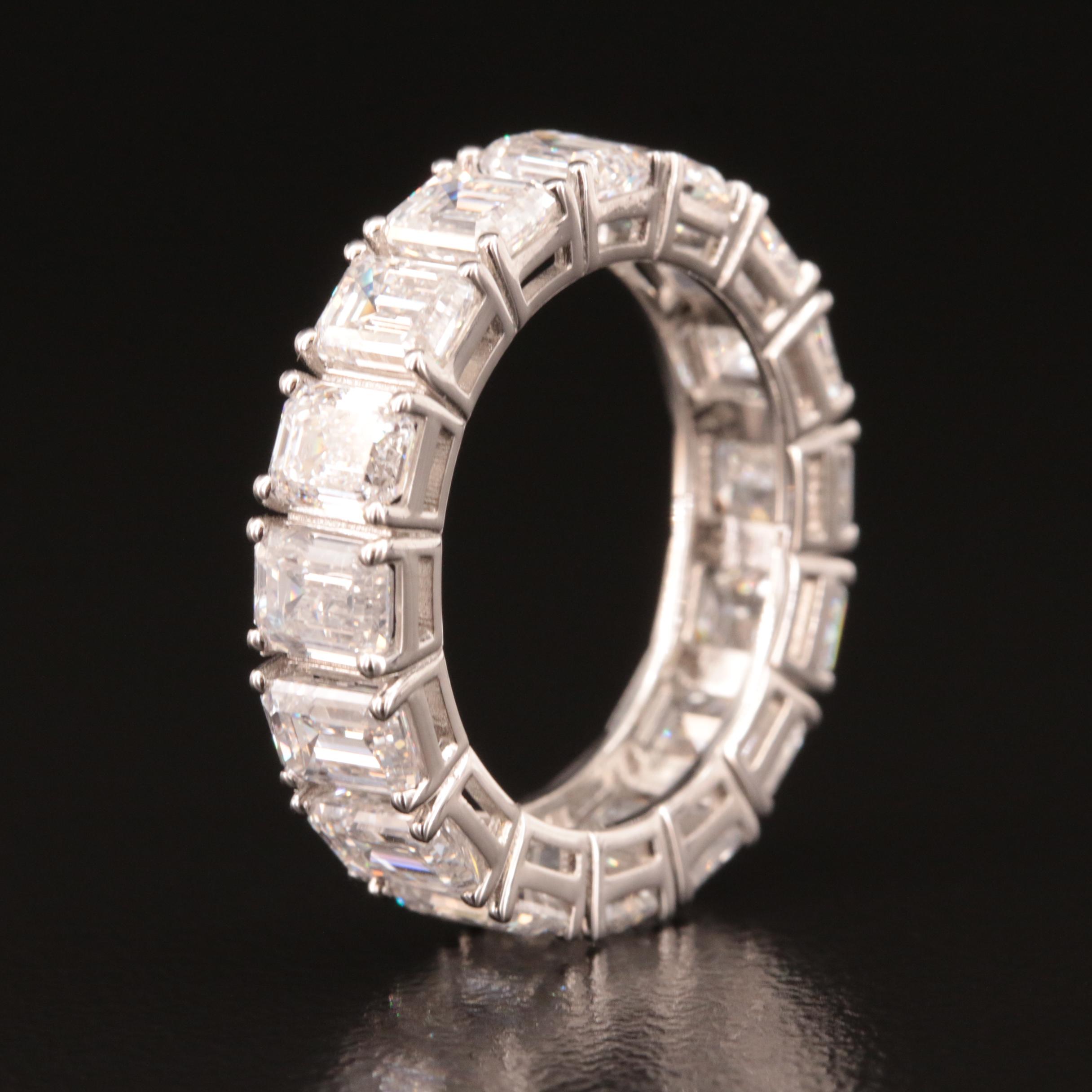 Platinum 6.43 CTW Diamond Eternity Band with GIA Reports
